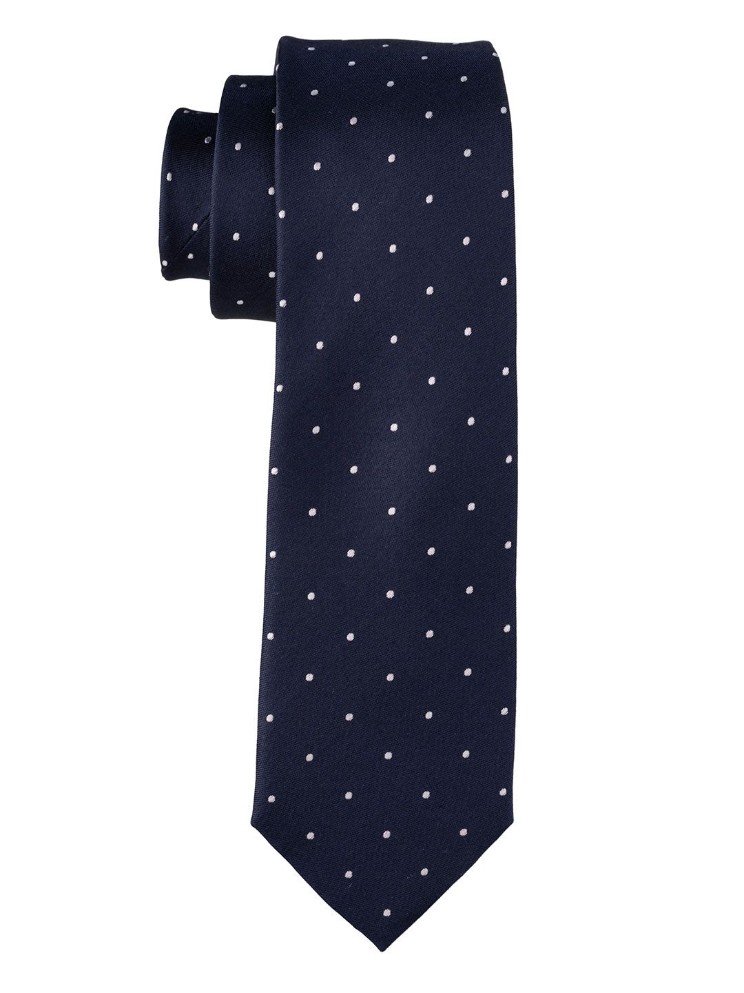 The Tie Hub Men Polka Dots Printed Pure Silk Skinny Tie-picture-43