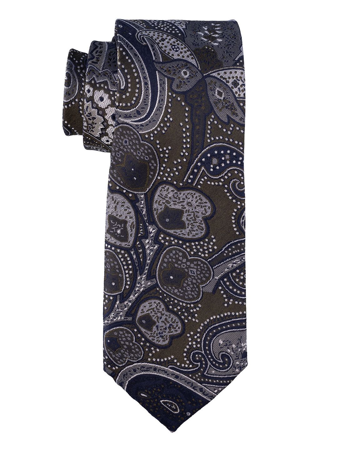 The Tie Hub Men Woven Design Skinny Pure Silk Tie-picture-58