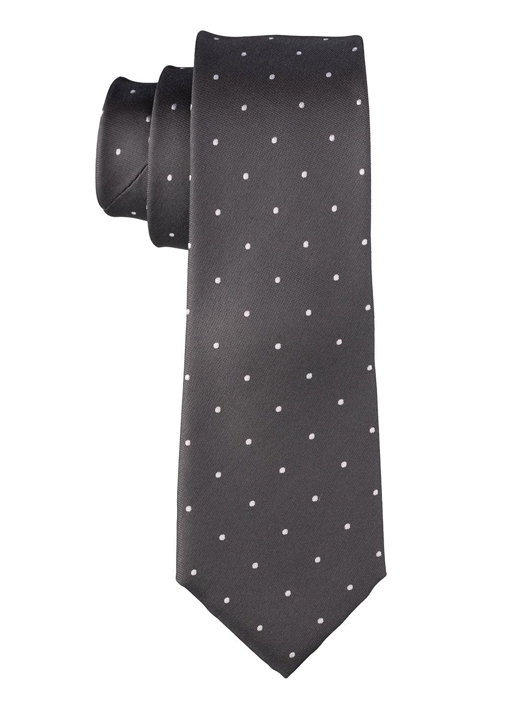 The Tie Hub Men Polka Dots Printed Pure Silk Broad Tie-image-30