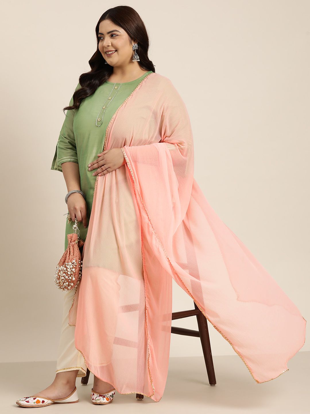 Sztori Solid Dupatta with Gotta Patti-picture-41