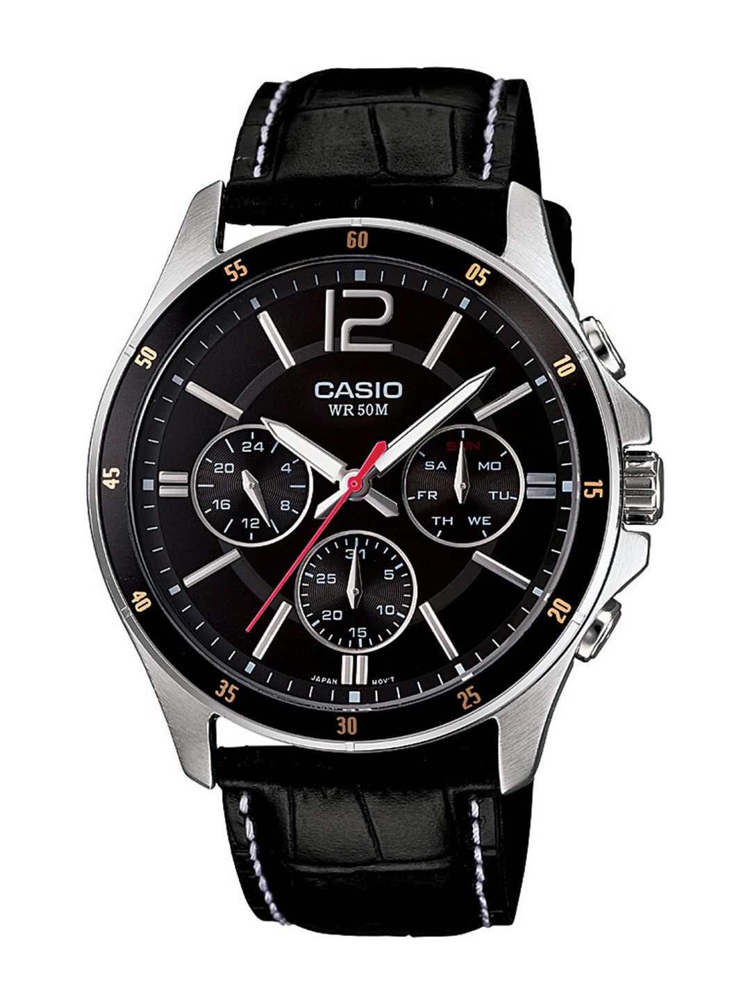 Casio Enticer Men Black Multi-Dial Watch MTP-1374L-1AVDF-A834