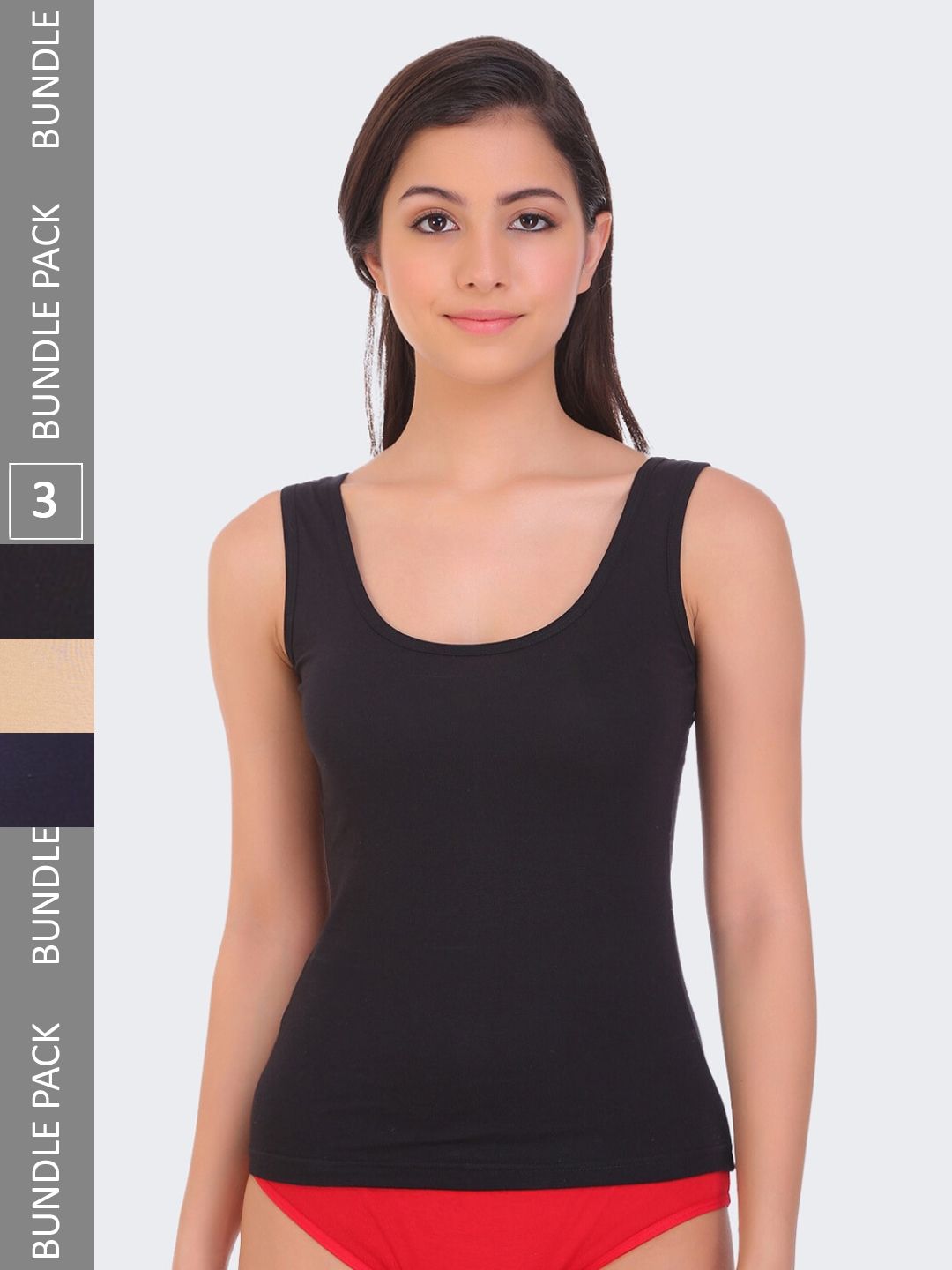 POOJA RAGENEE Pack Of 3 Sando Pure Cotton Camisoles-picture-57