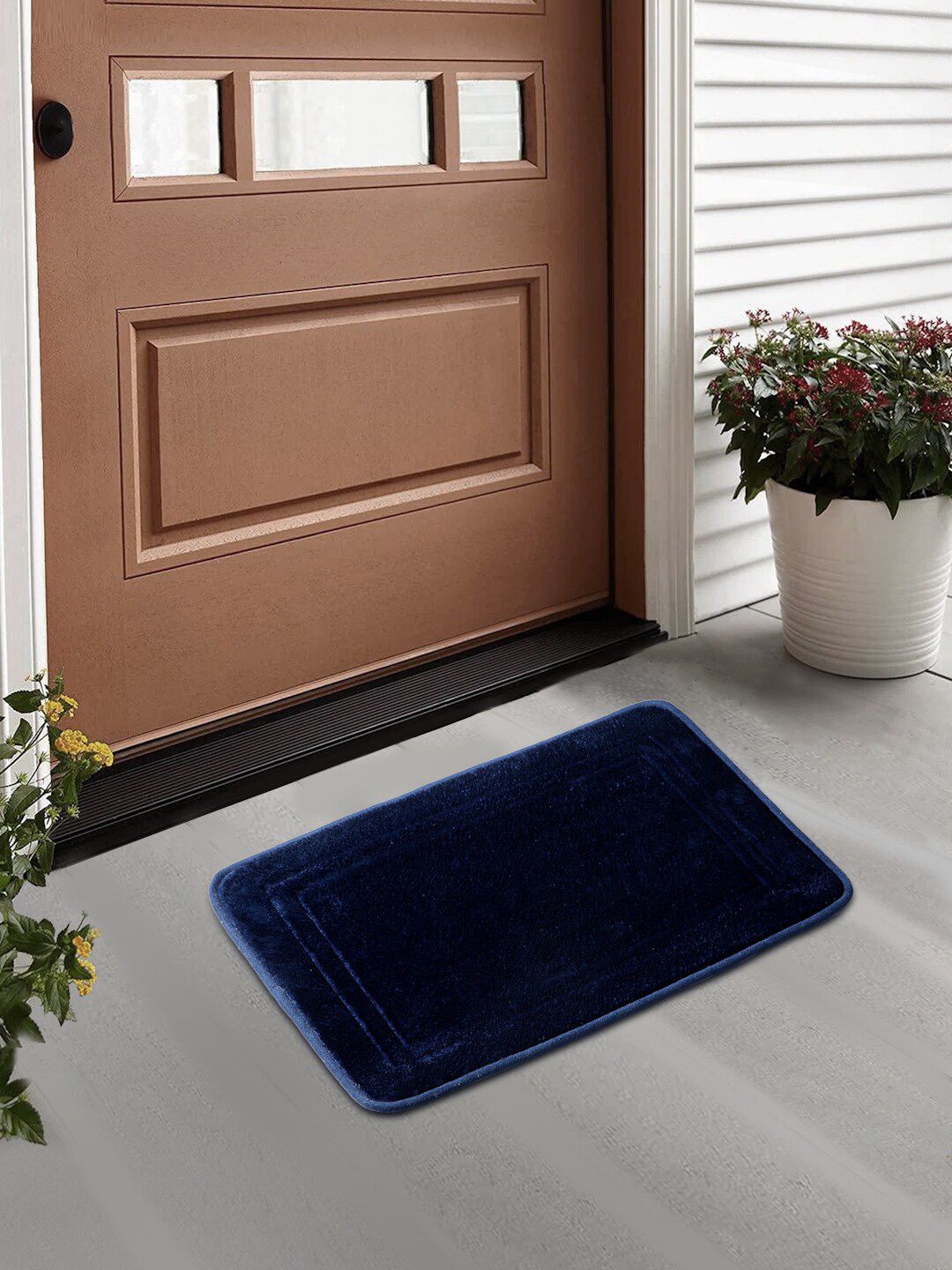 FABINALIV Blue Textured Anti-Skid Doormat-image-21