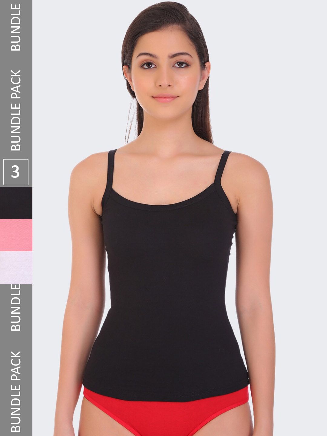POOJA RAGENEE Pack of 3 Pure Cotton Non Padded Camisole-picture-21