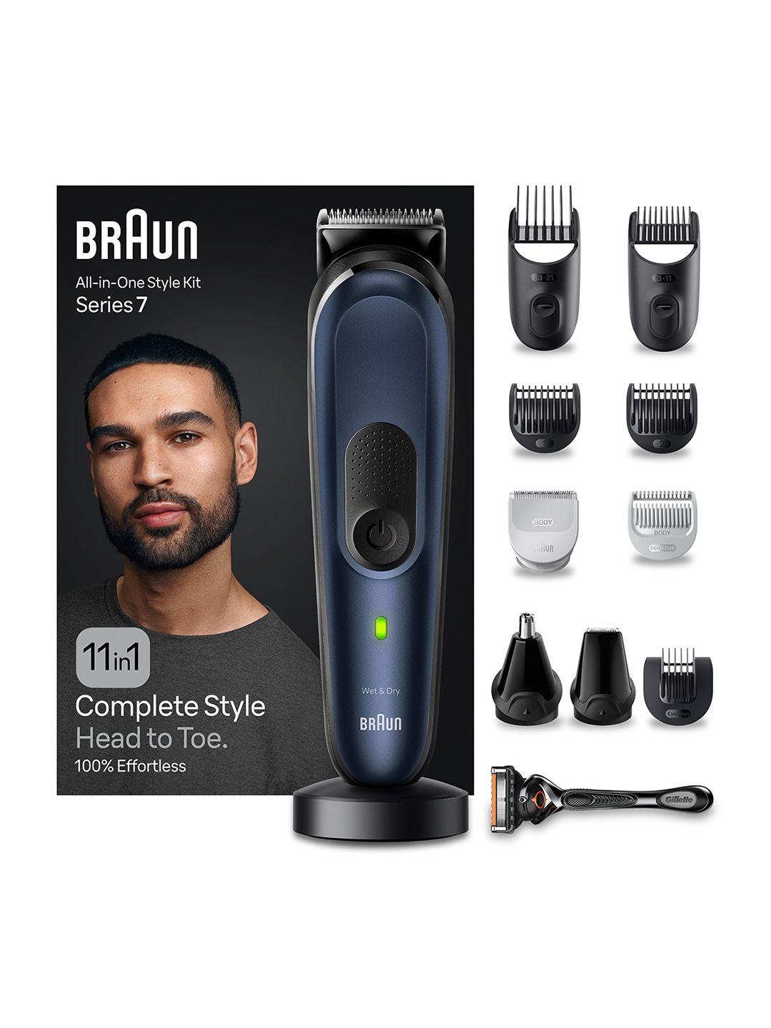 Braun MGK7450 All In One Style Kit Series 7 Trimmer - Navy Blue