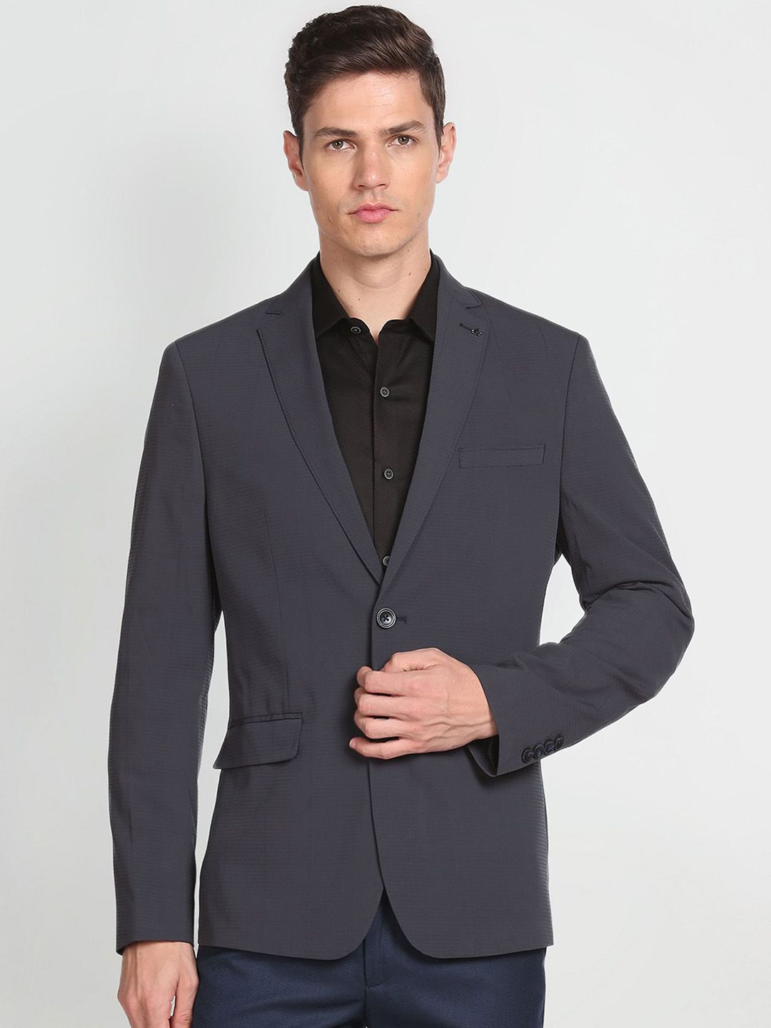 Arrow Notched Lapel Single-Breasted Formal Blazer-picture-22