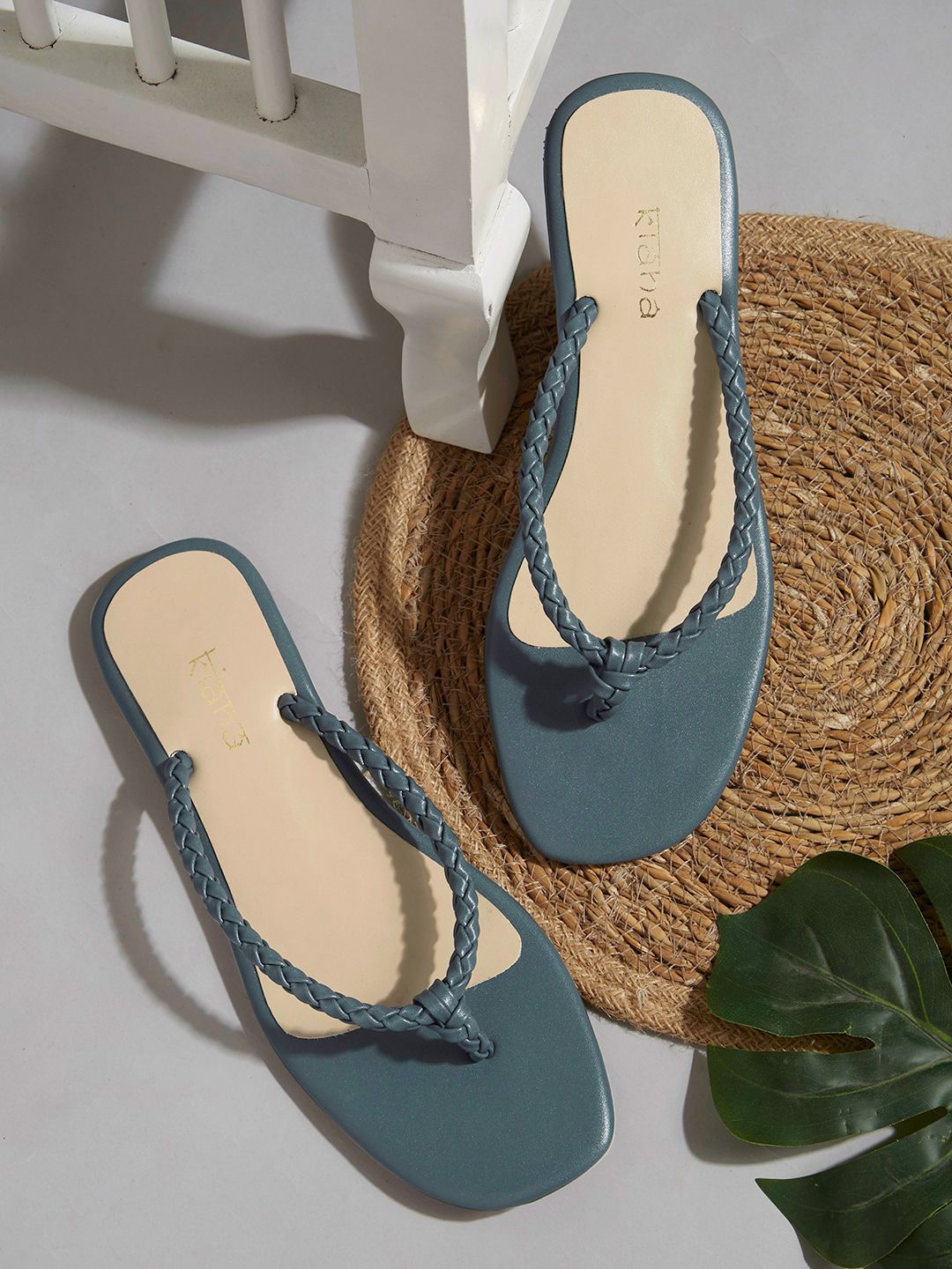 kiana house of fashion Kiana Braided Open Toe Flats-picture-18