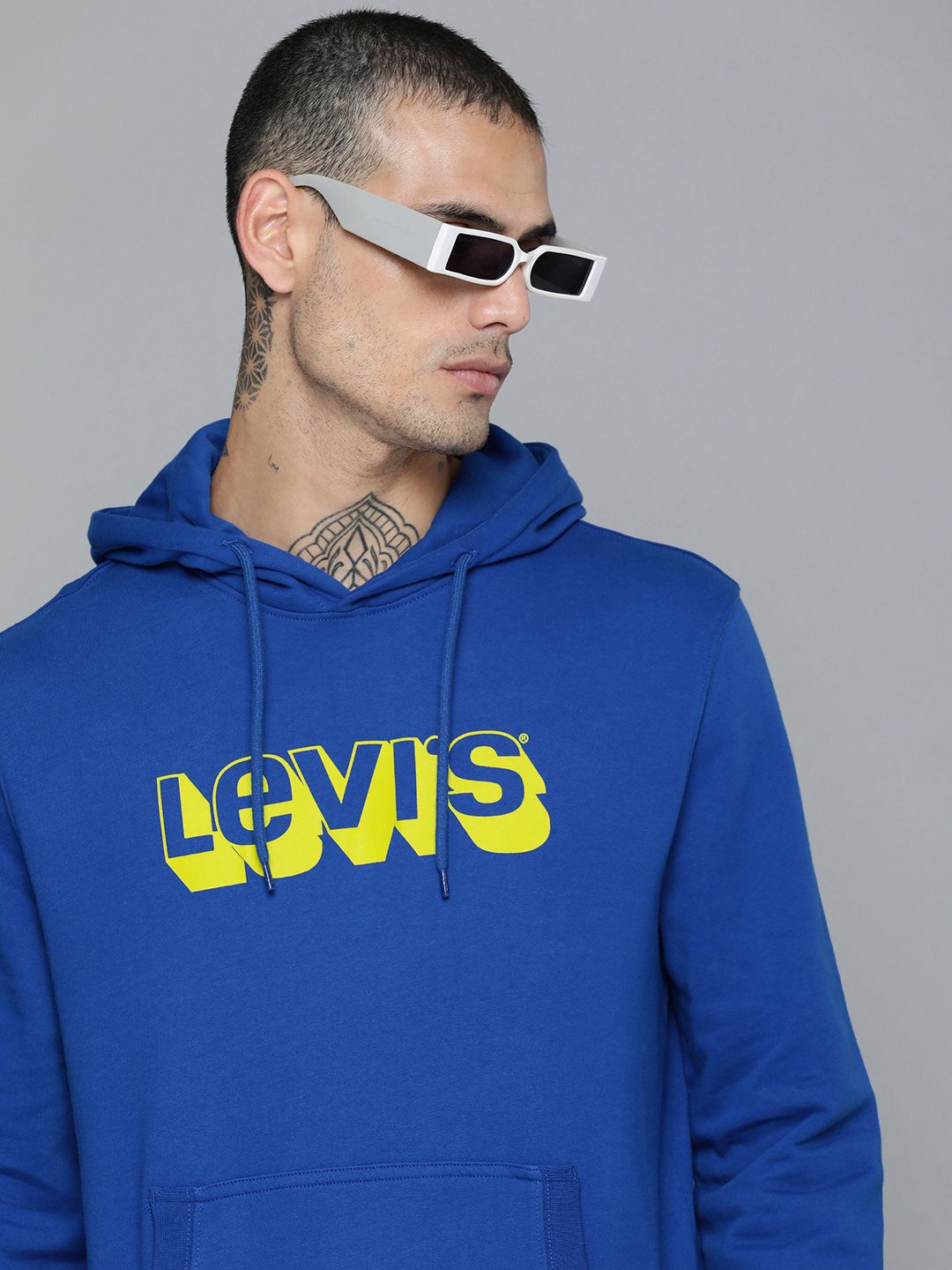 Levis Pure Cotton Brand Logo Printed Hooded Sweatshirt