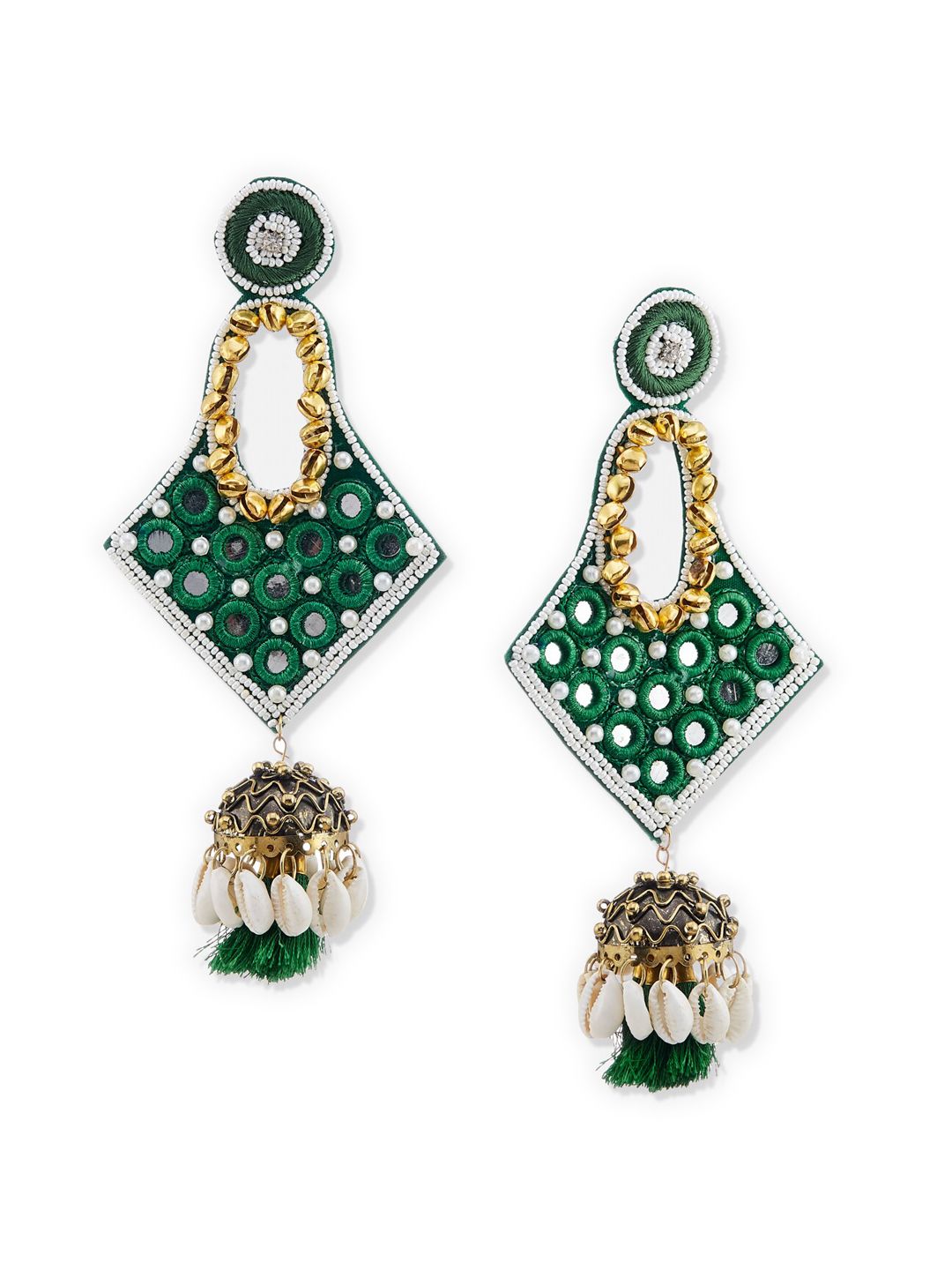 ATIBELLE Gold-Plated Contemporary Drop Earrings