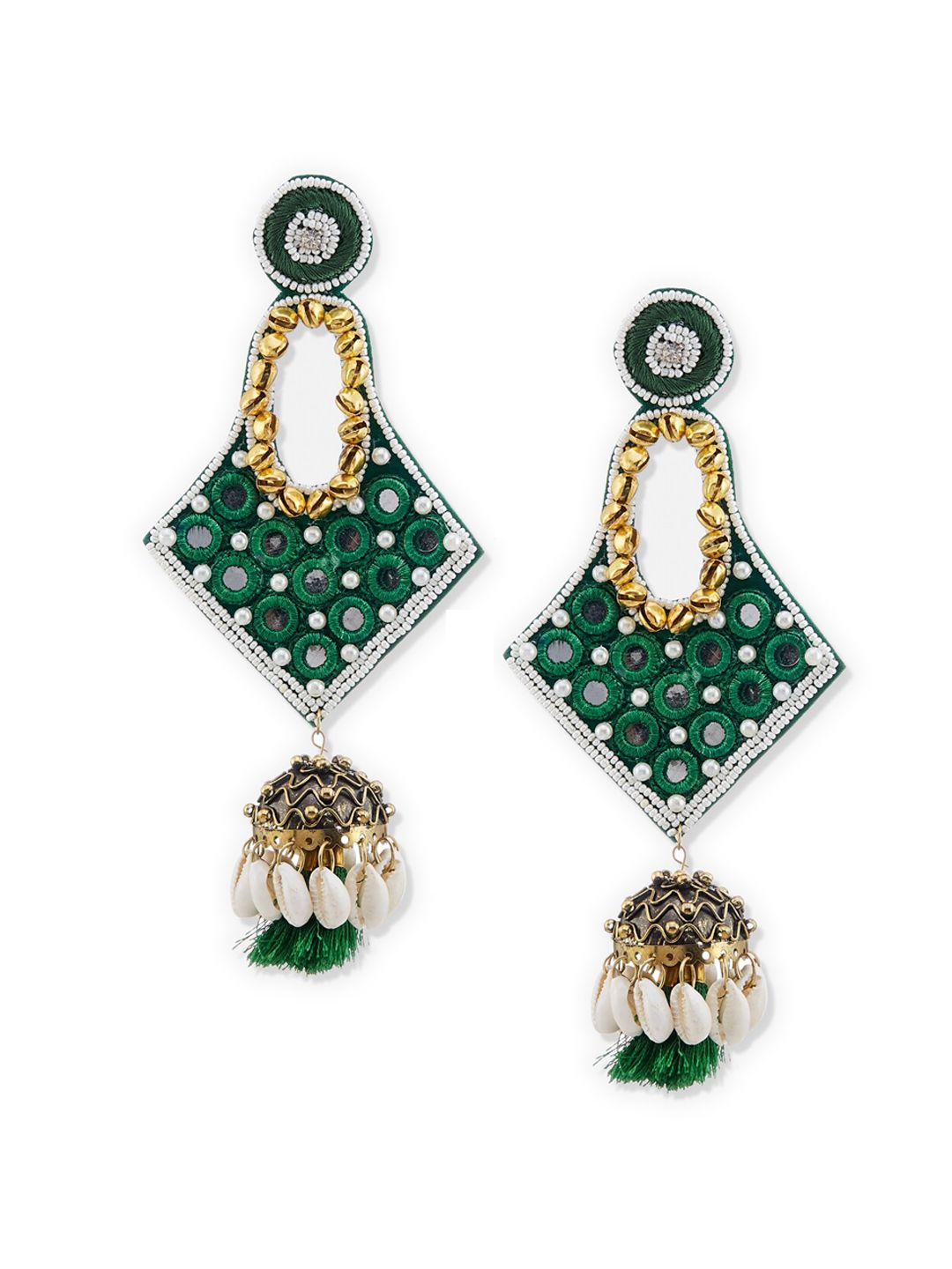 ATIBELLE Gold-Plated Contemporary Drop Earrings