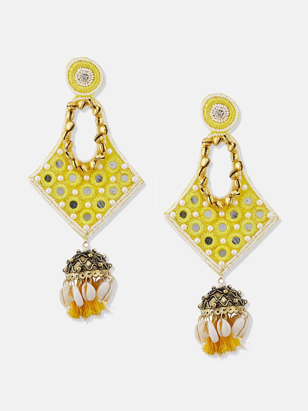 ATIBELLE Gold-Plated Contemporary Drop Earrings