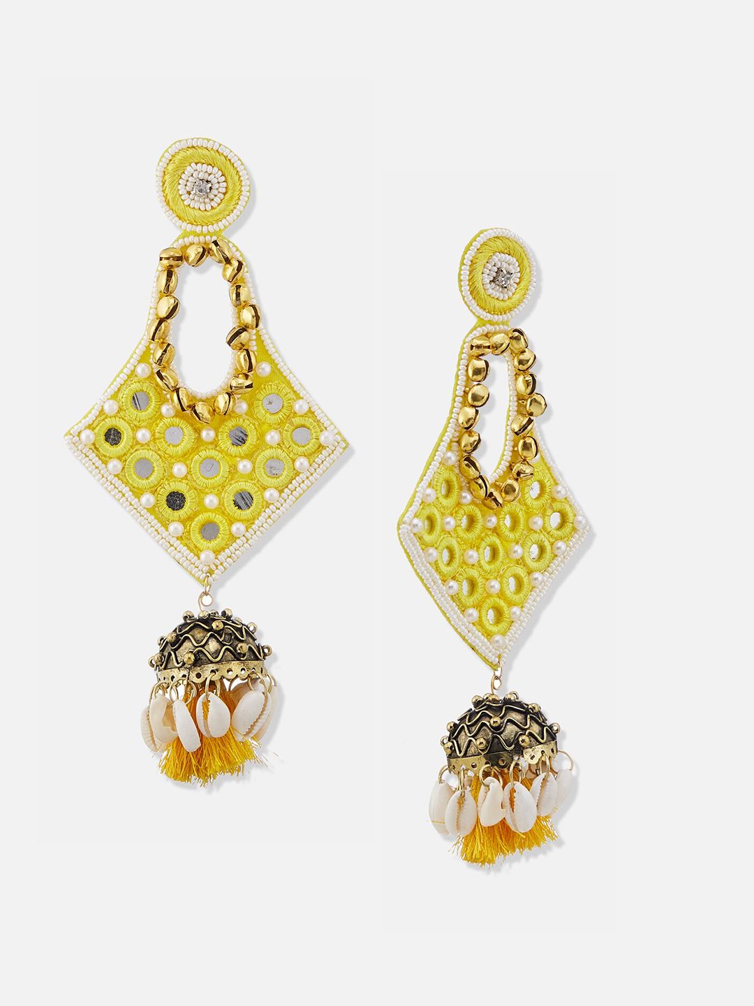 ATIBELLE Gold-Plated Contemporary Drop Earrings