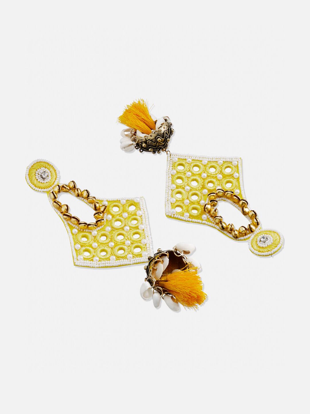 ATIBELLE Gold-Plated Contemporary Drop Earrings