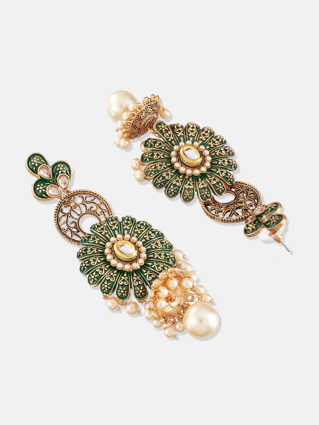 ATIBELLE Gold-Plated Contemporary Drop Earrings