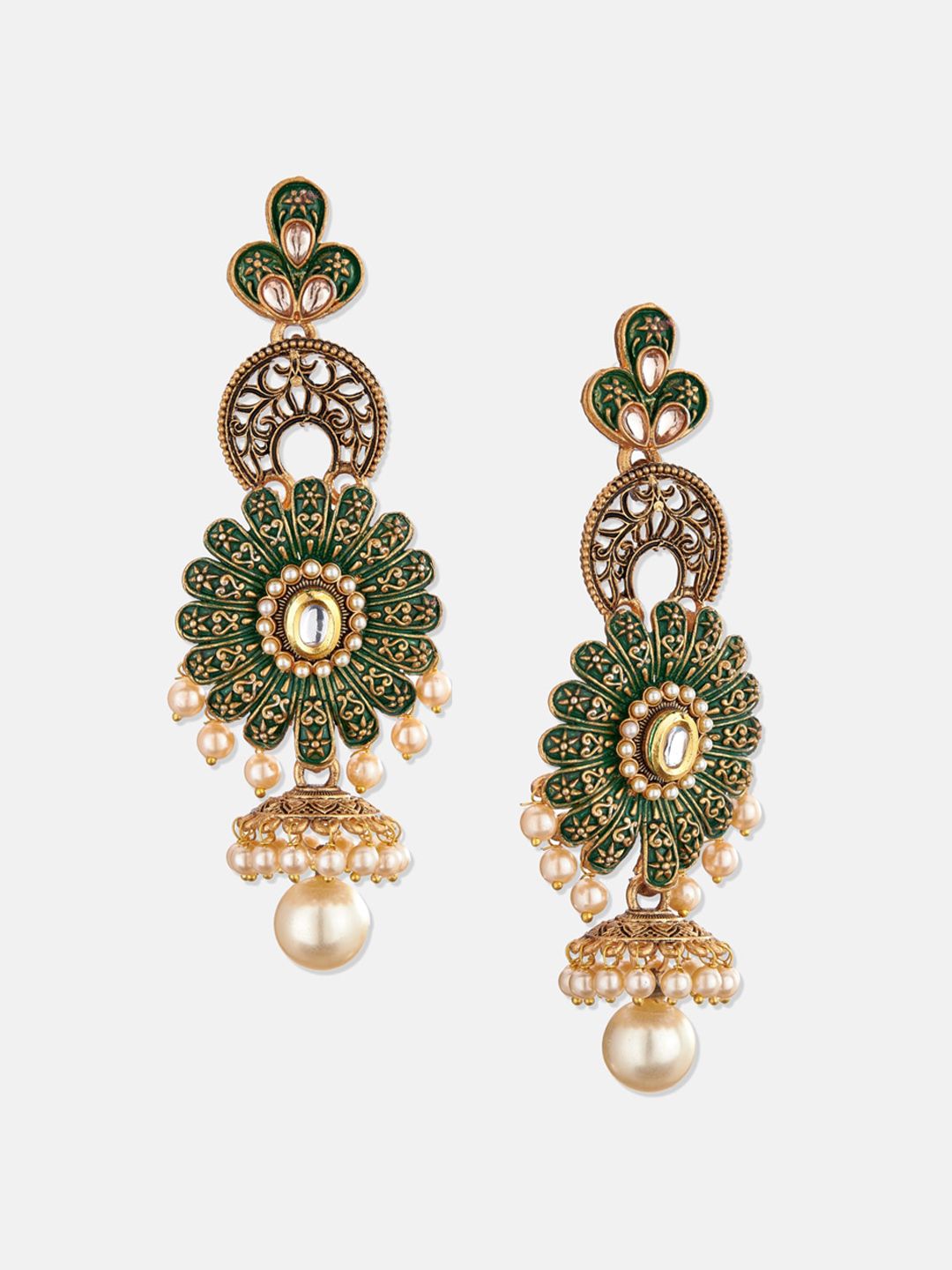 ATIBELLE Gold-Plated Contemporary Drop Earrings