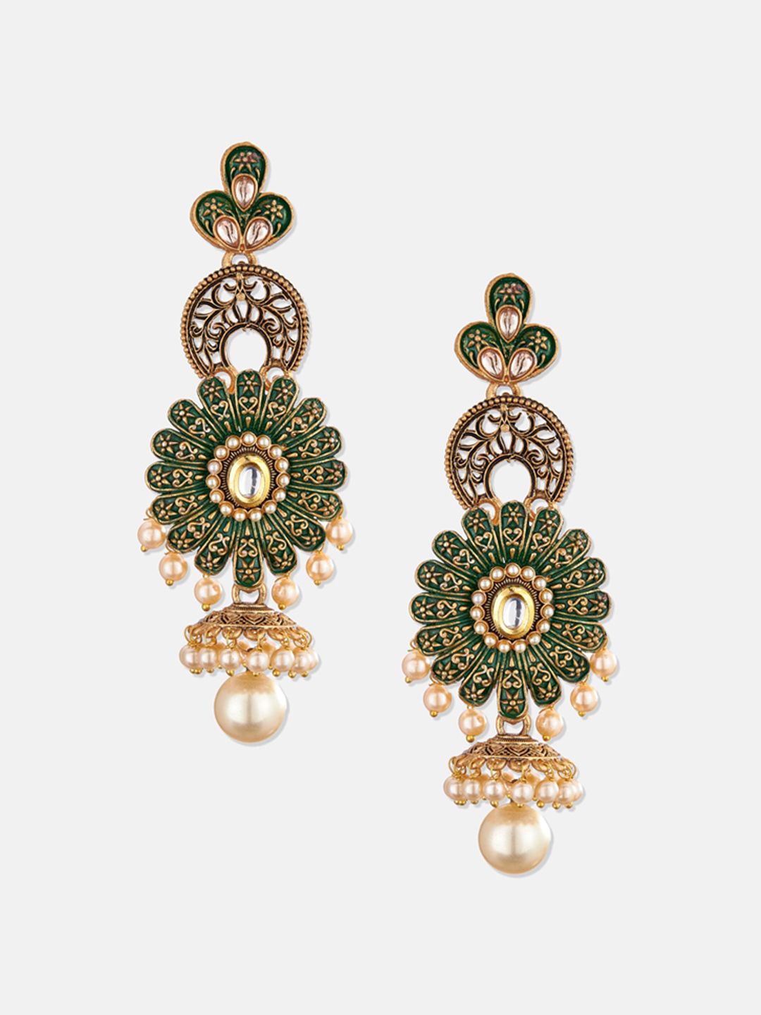 ATIBELLE Gold-Plated Contemporary Drop Earrings