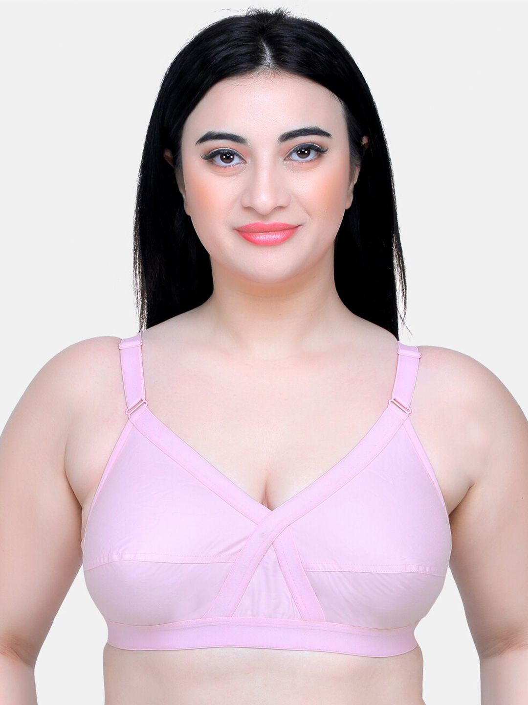 MAROON All Day Comfort Non Padded Medium Coverage Cotton Minimizer Bra