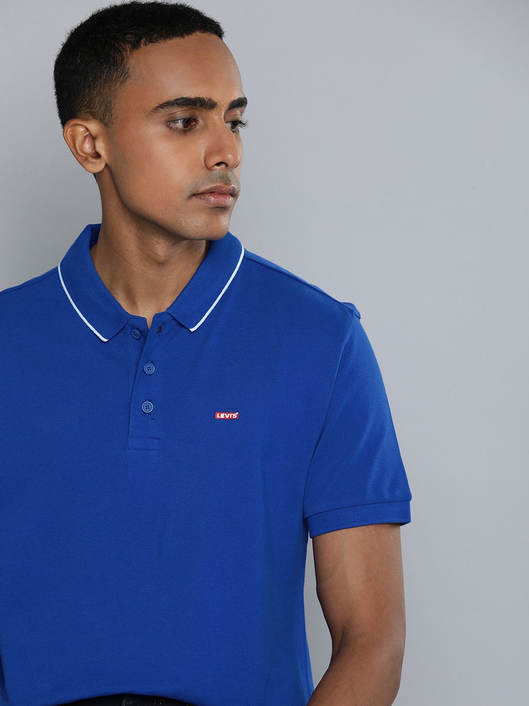 Levis Solid Polo Collar Pure Cotton T-shirt