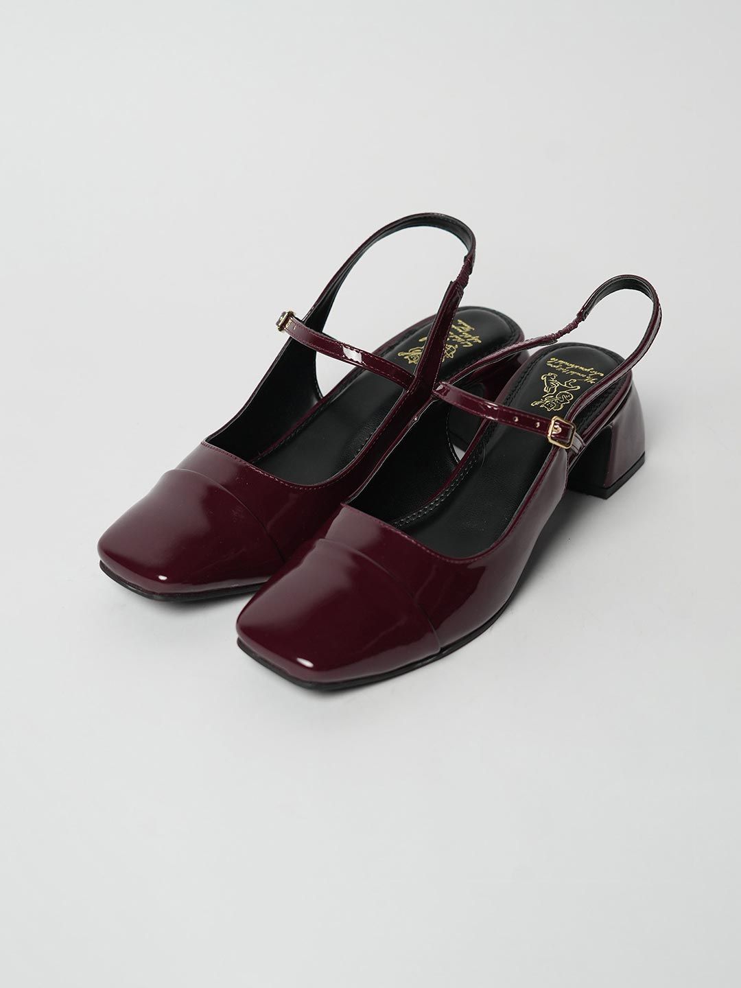 Theater Square Toe Block Heel Mules