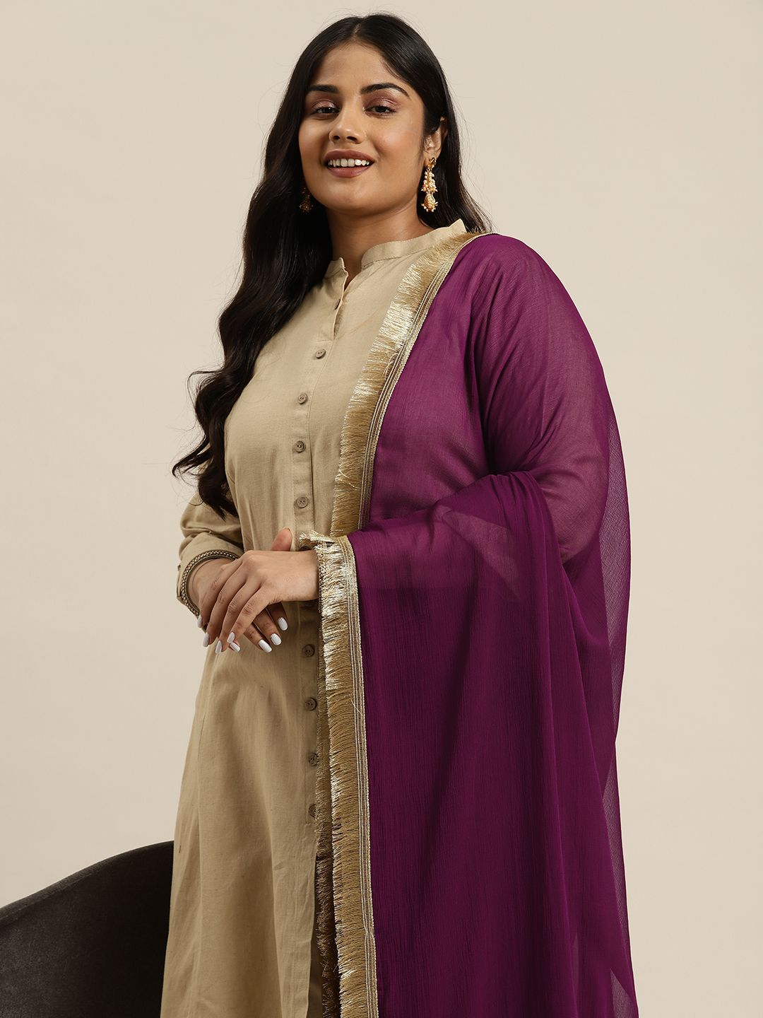 Sztori Solid Fringed Dupatta-image-40