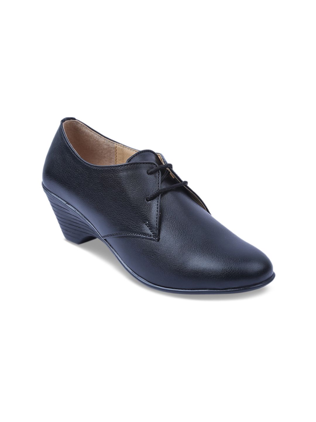 VALIOSAA Women Black Solid Heeled Shoes-picture-17