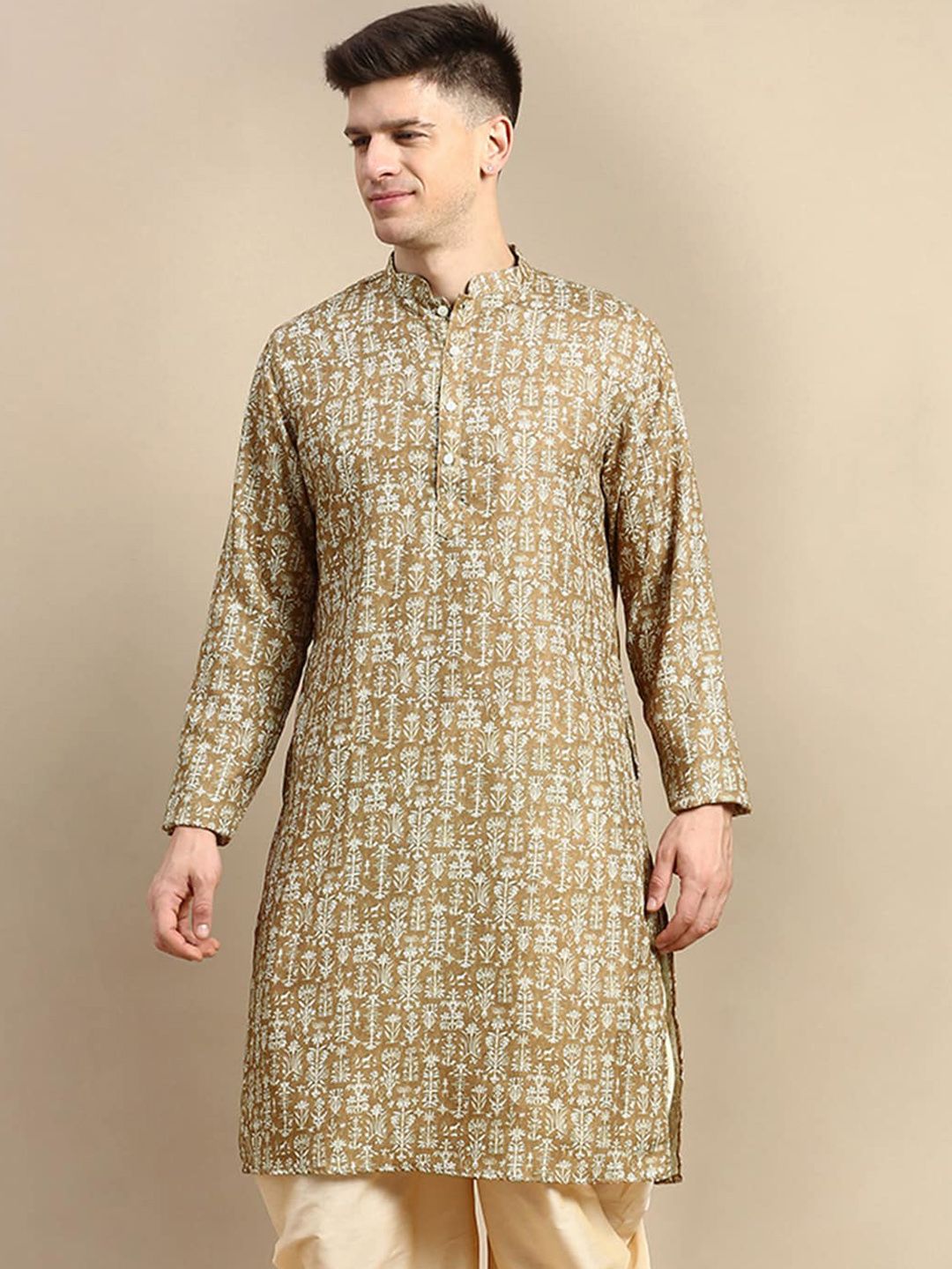 Amodh by Kisah Men Ethnic Motifs Cotton Kurta-picture-15