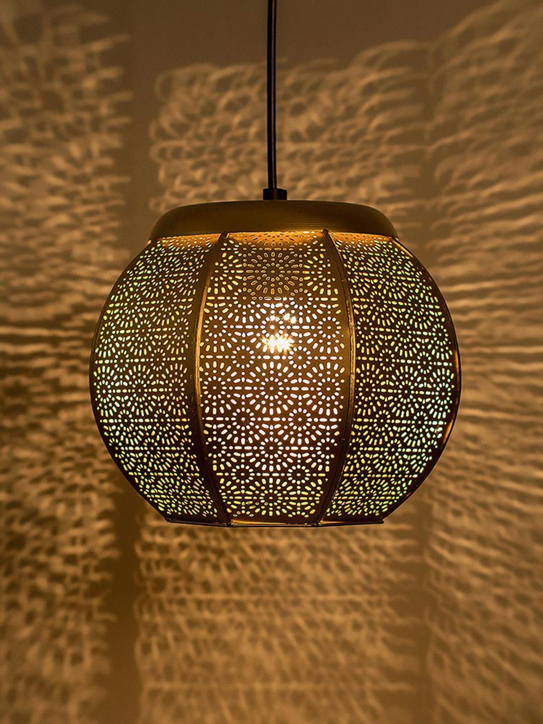 Homesake Gold Toned Textured Hanging Pendant Lamp-picture-39