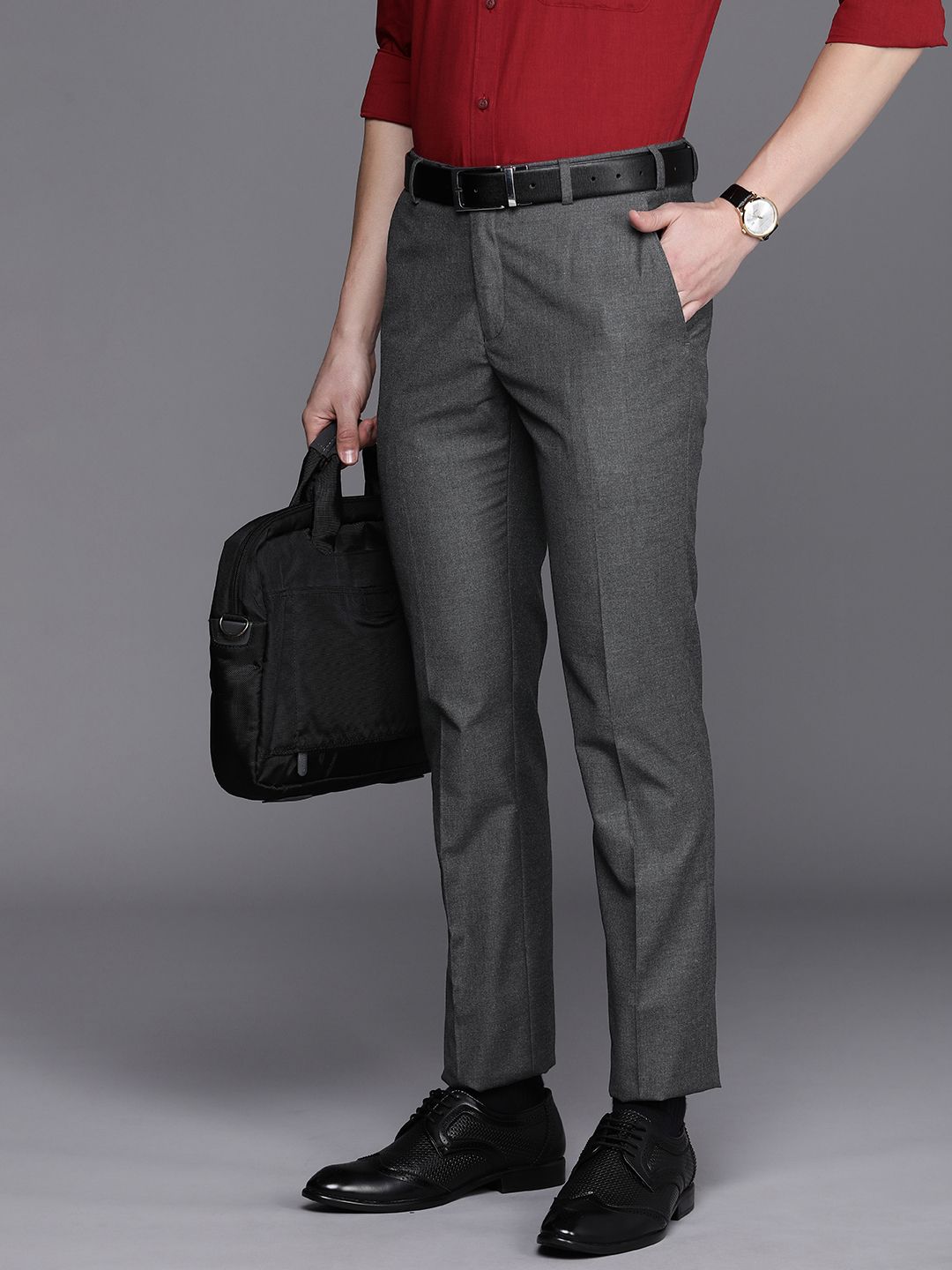 Raymond Men Solid Slim Fit Formal Trousers-picture-33