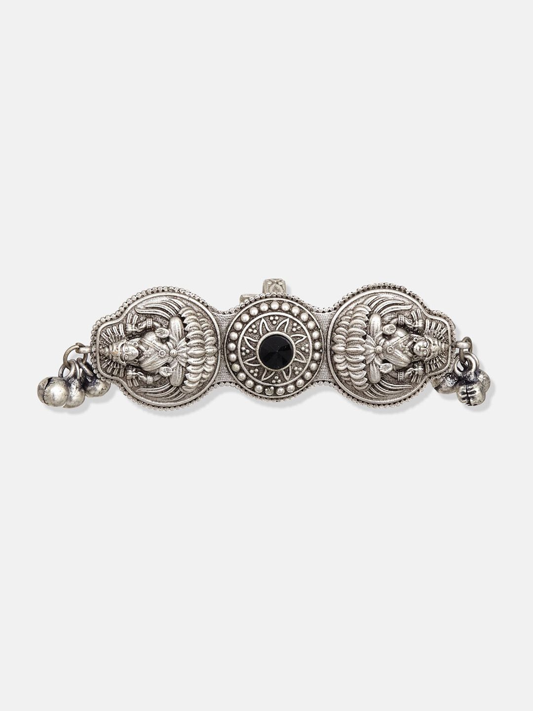 ATIBELLE Set Of 2 Silver-Plated Stone-Studded Finger Ring