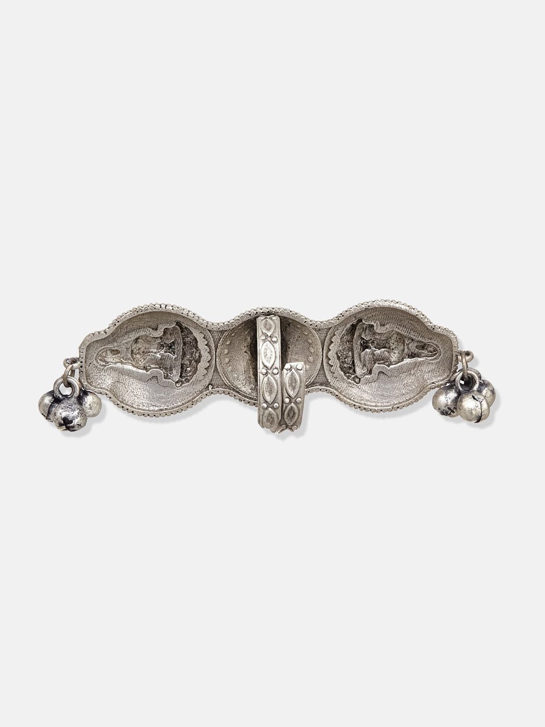 ATIBELLE Set Of 2 Silver-Plated Stone-Studded Finger Ring