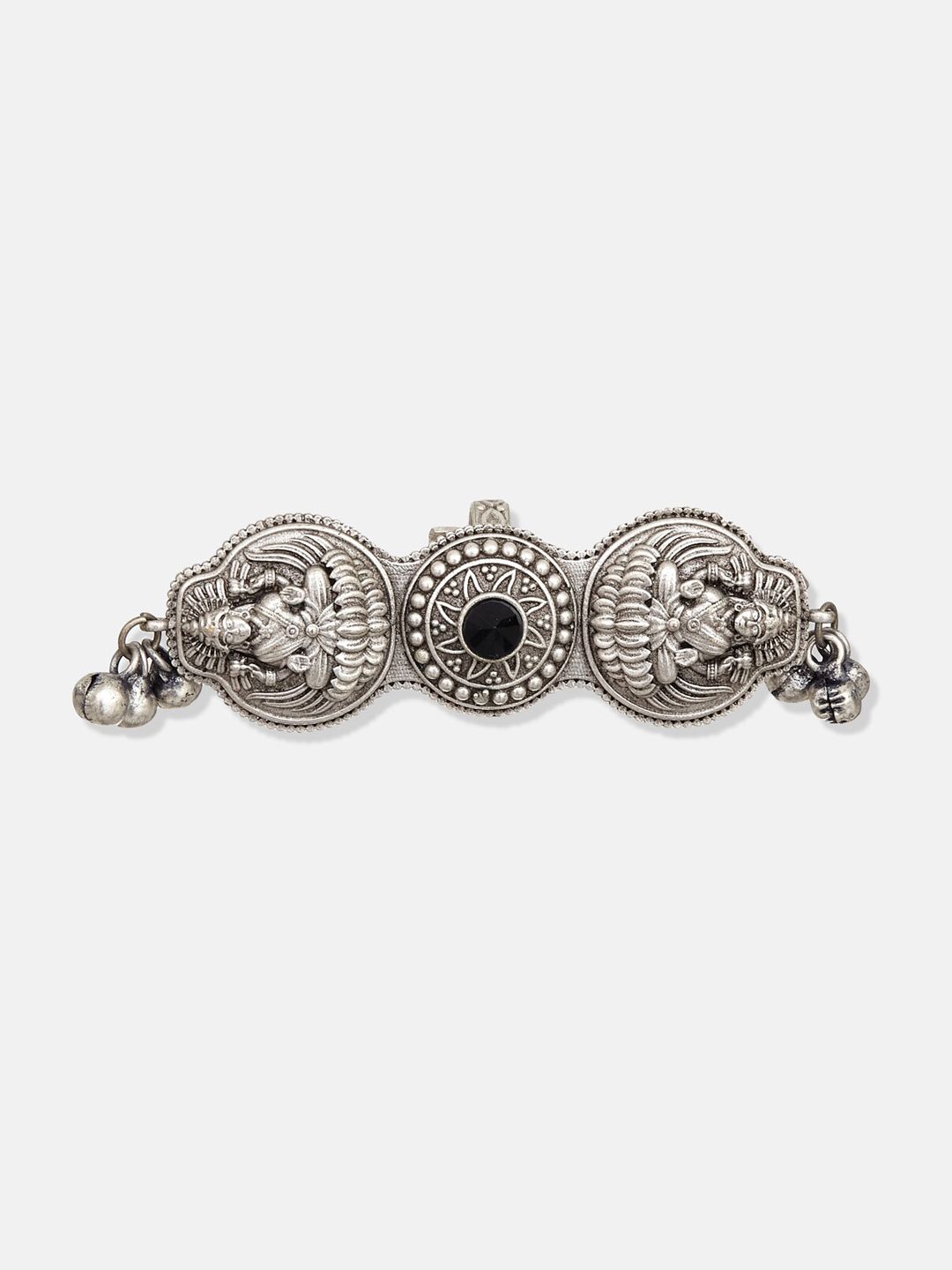 ATIBELLE Set Of 3 Silver-Plated & Stone-Studded Adjustable Finger Ring