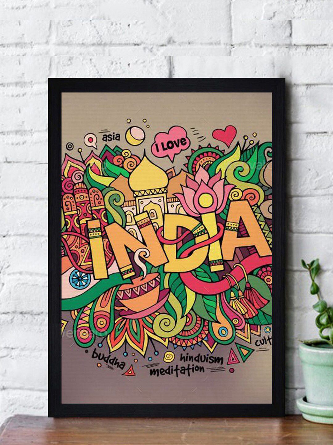 Gallery99 Grey & Orange India Painting Wall Art-picture-41