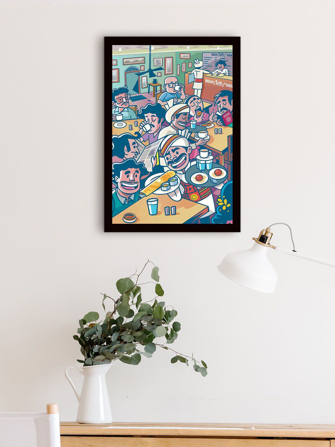 Gallery99 Blue & Brown Coffee House Painting Wall Art-picture-32