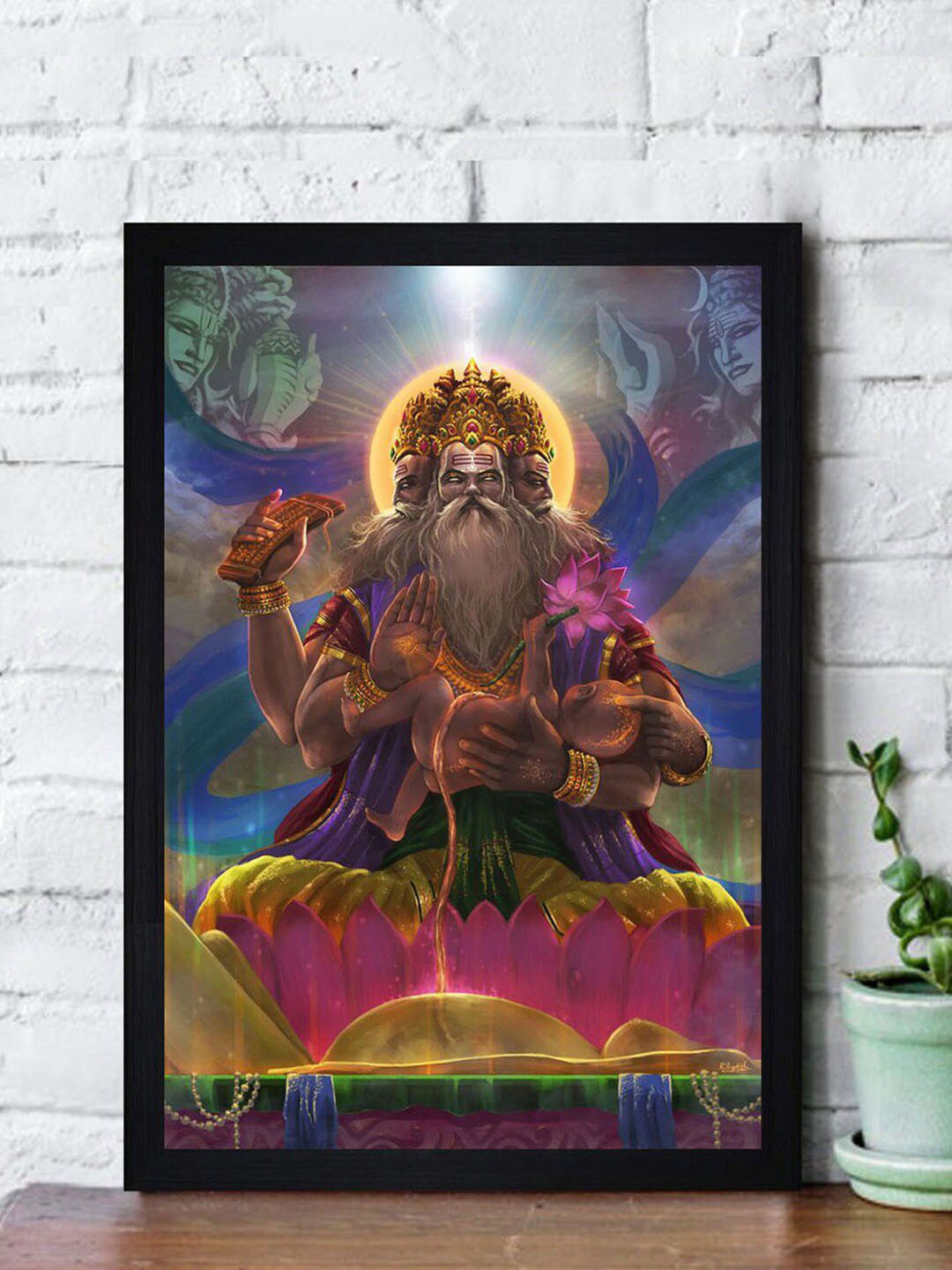 Gallery99 Pink & Black Brahma JI Texture Paper Framed Painting Wall Art-picture-15