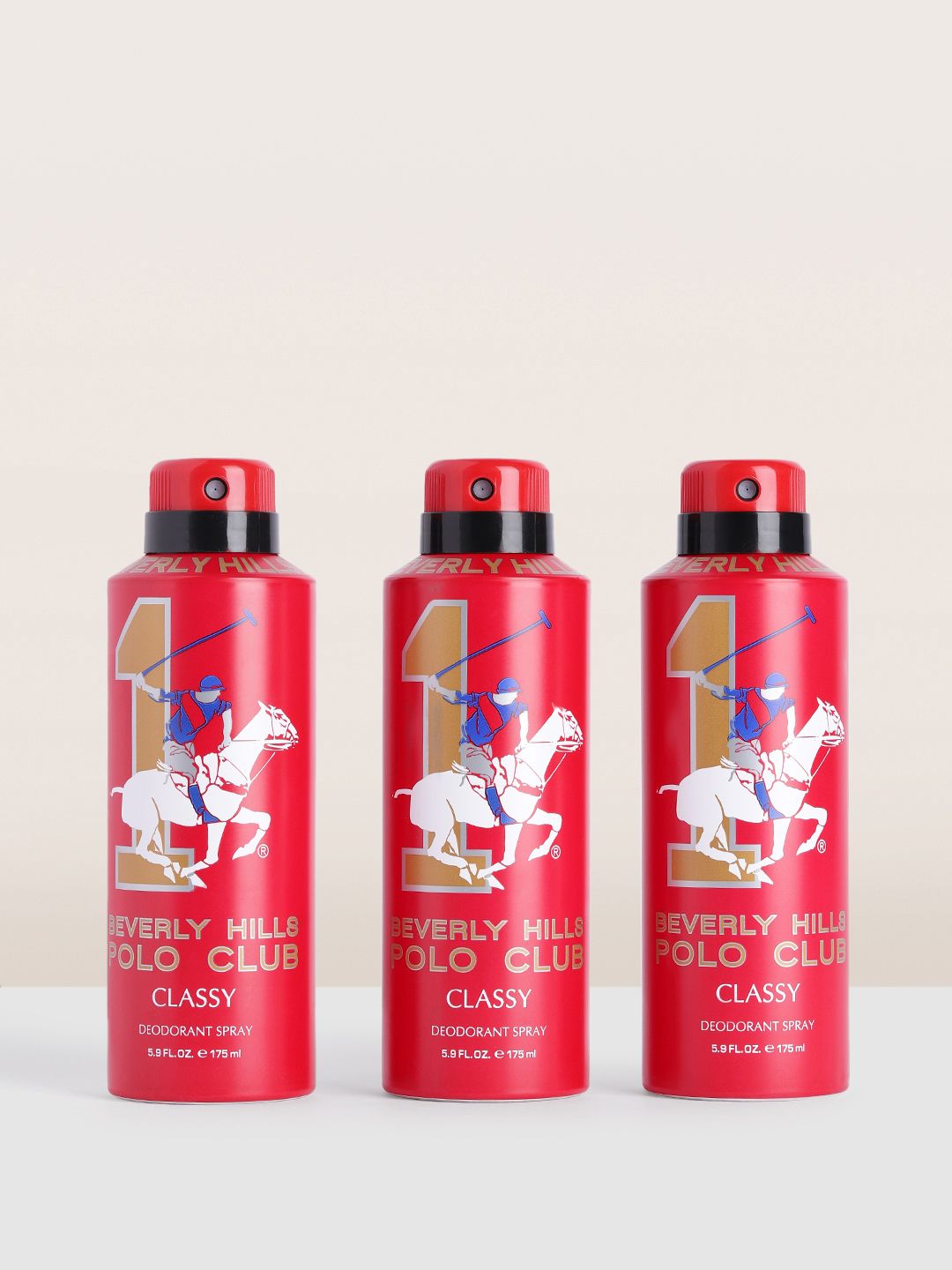 Beverly Hills Polo Club Men Classy No.1 Deodorant Body Spray Trio Pack - 110g/175ml each-image-29