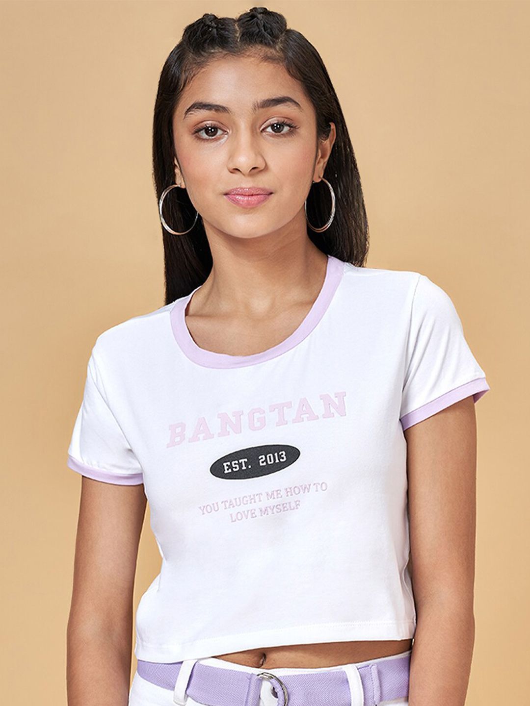 Coolsters by Pantaloons Girls Typography Printed Cropped Cotton T-shirt-picture-14