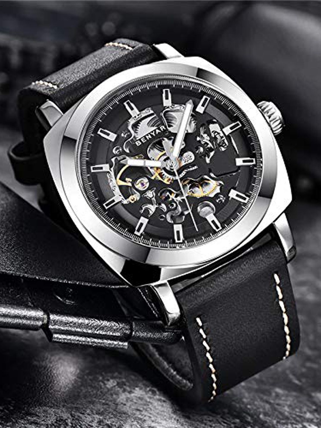 BENYAR Men Dial & Leather Straps Analogue Chronograph Automatic Watch Ben-5121