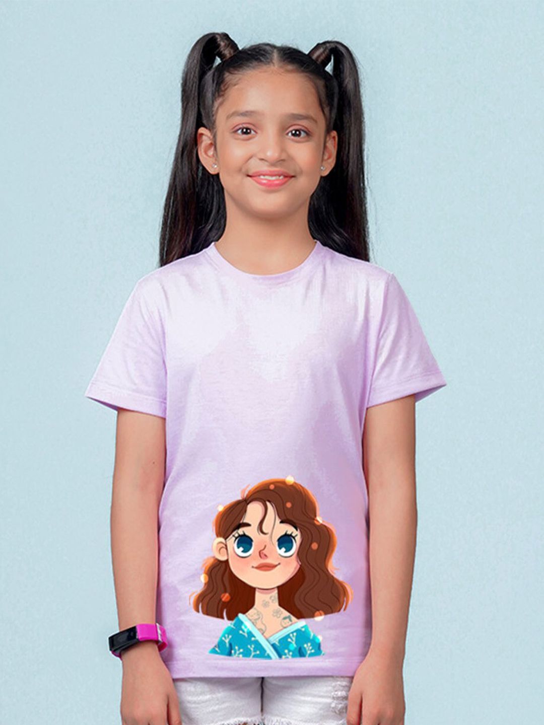 NUSYL Girls Printed Round Neck T-shirt-picture-12