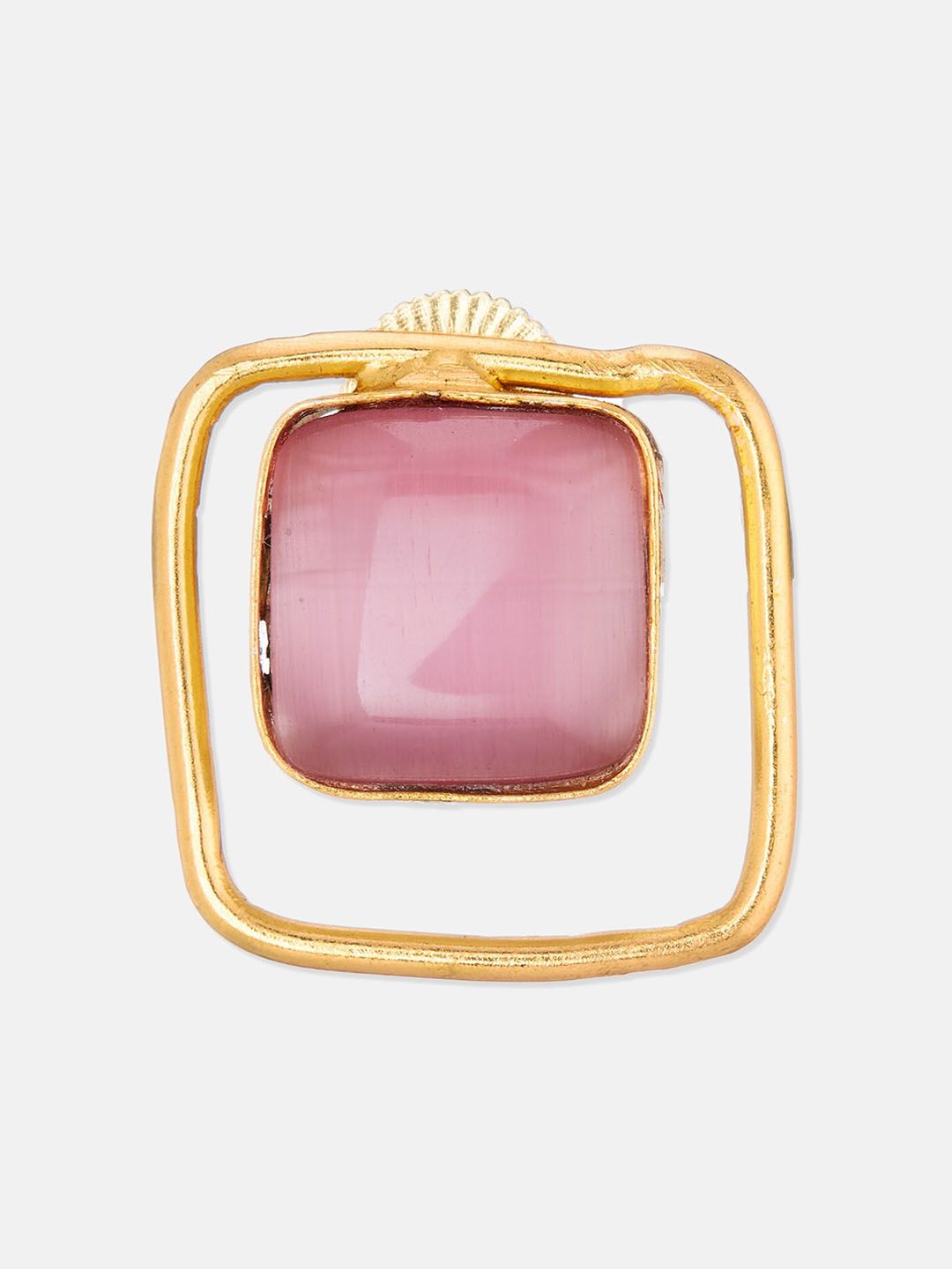 ATIBELLE Gold-Plated Square Shaped Studs Earrings