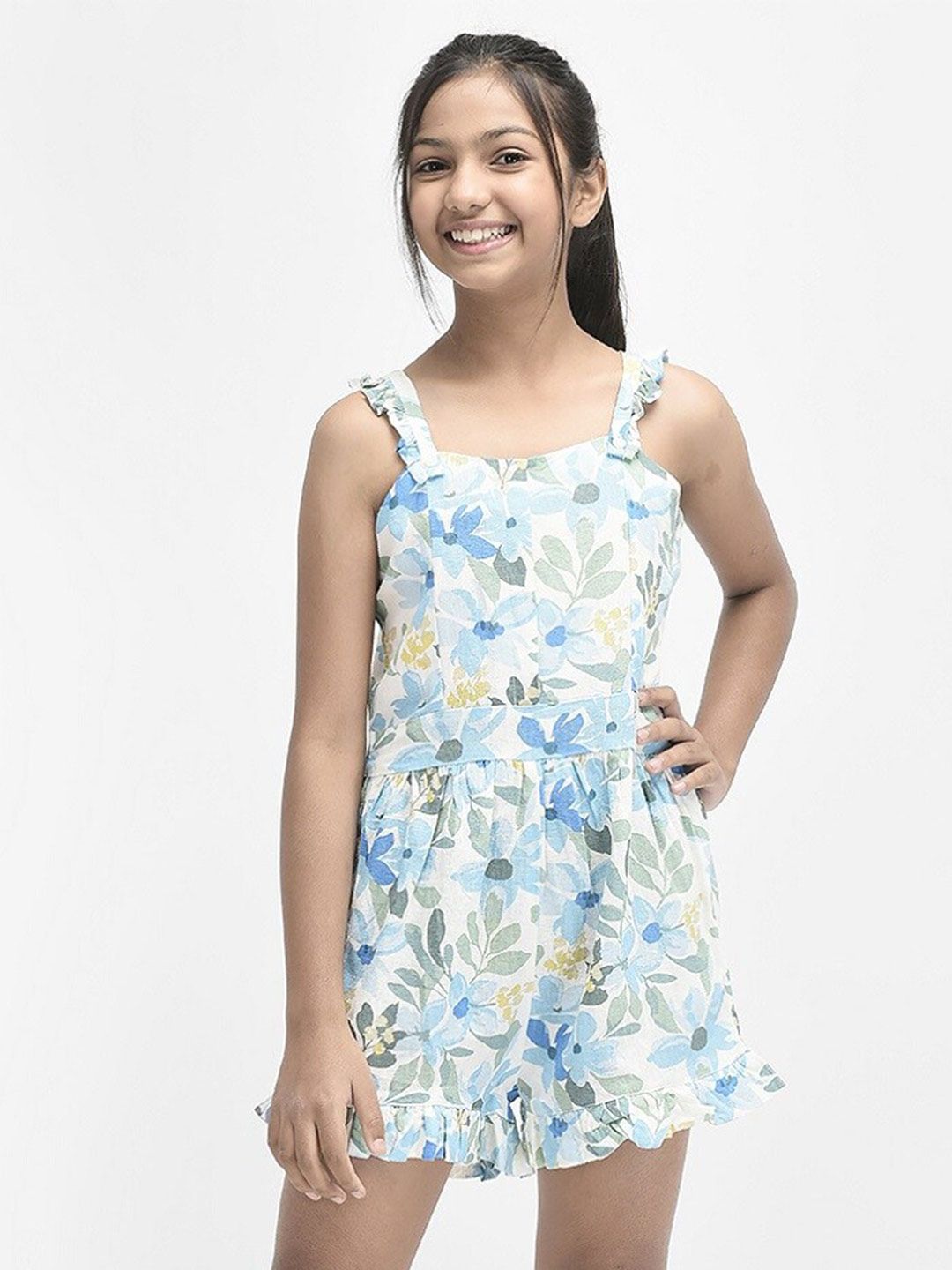 Crimsoune Club Girls Floral Printed Playsuit-picture-10