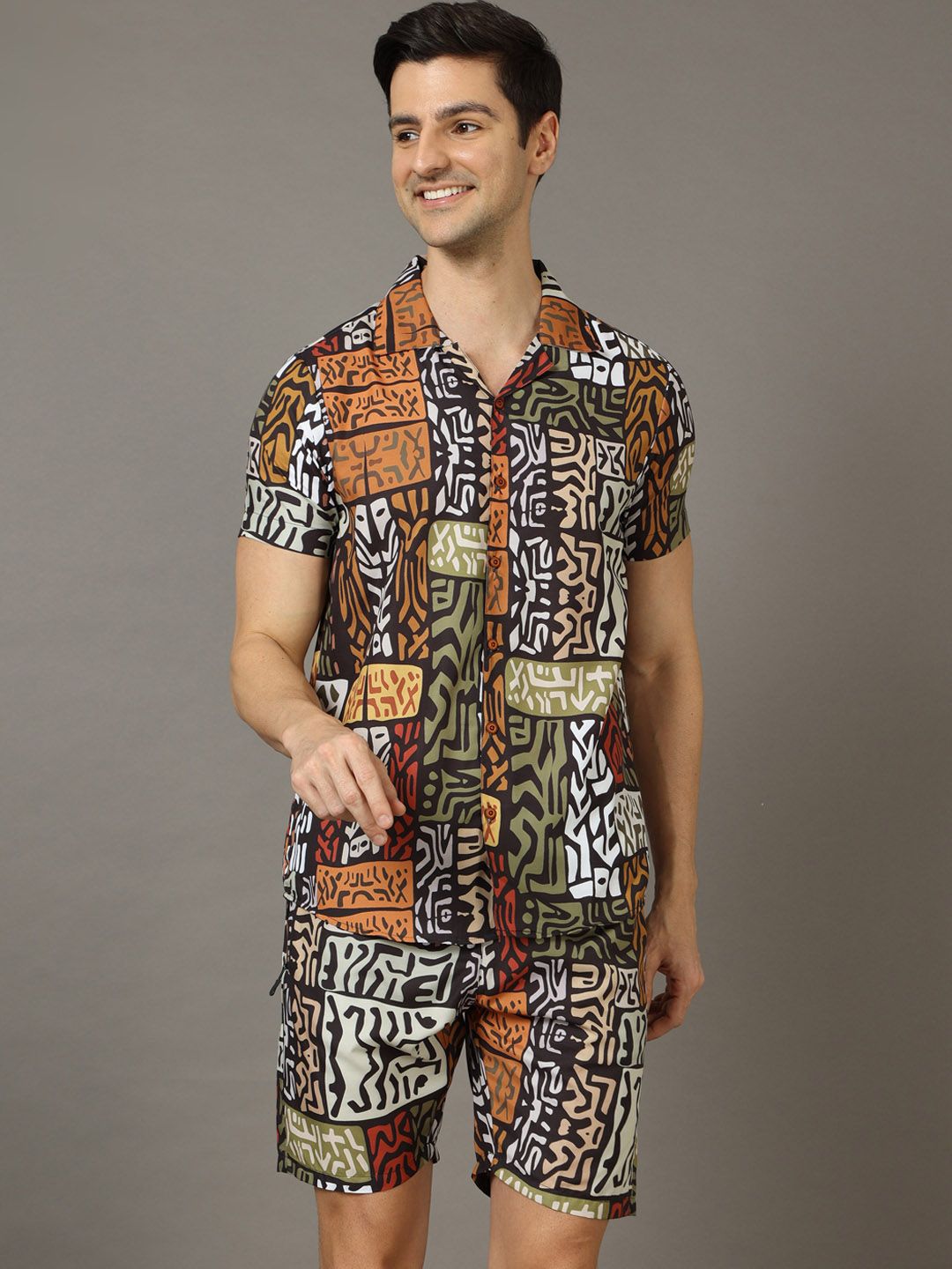 Bushirt Abstract Printed Night suit-picture-26