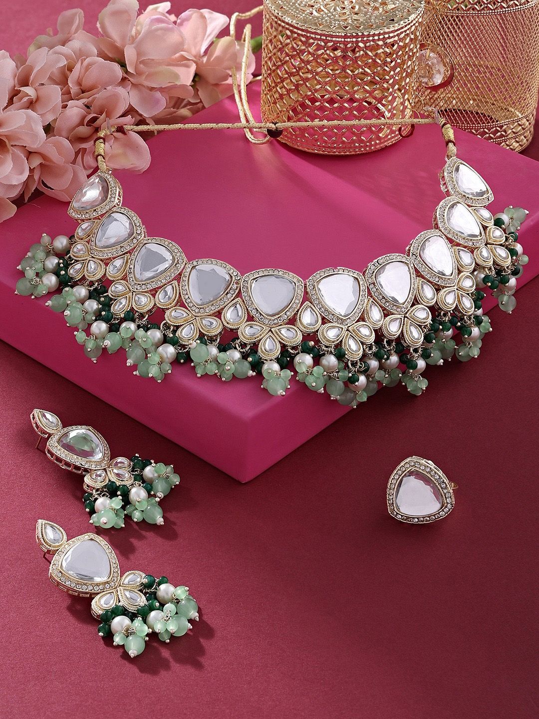 Zaveri pearls gold tone kundan deals