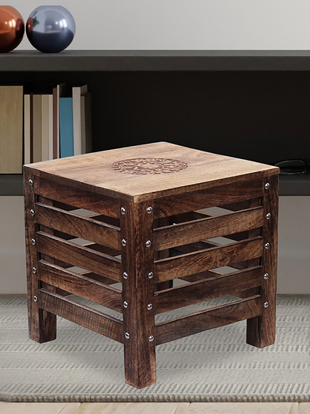 Home Centre Brown Glory Mango Wood Nesting Table