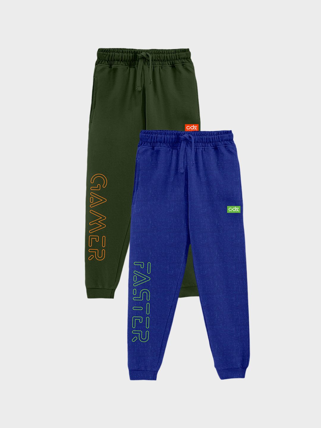 CODEZ Boys Pack Of 2 Typography Mid-Rise Cotton Joggers-picture-10