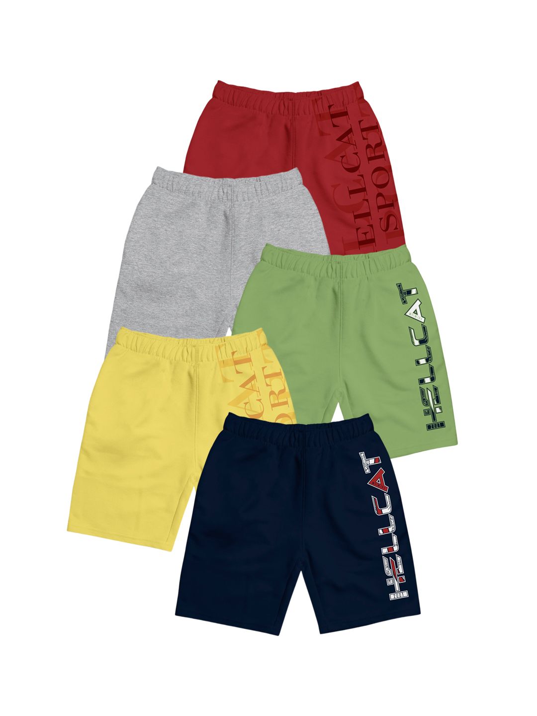 HELLCAT Girls Pack Of 5 Typography Printed Cotton Shorts-image-17