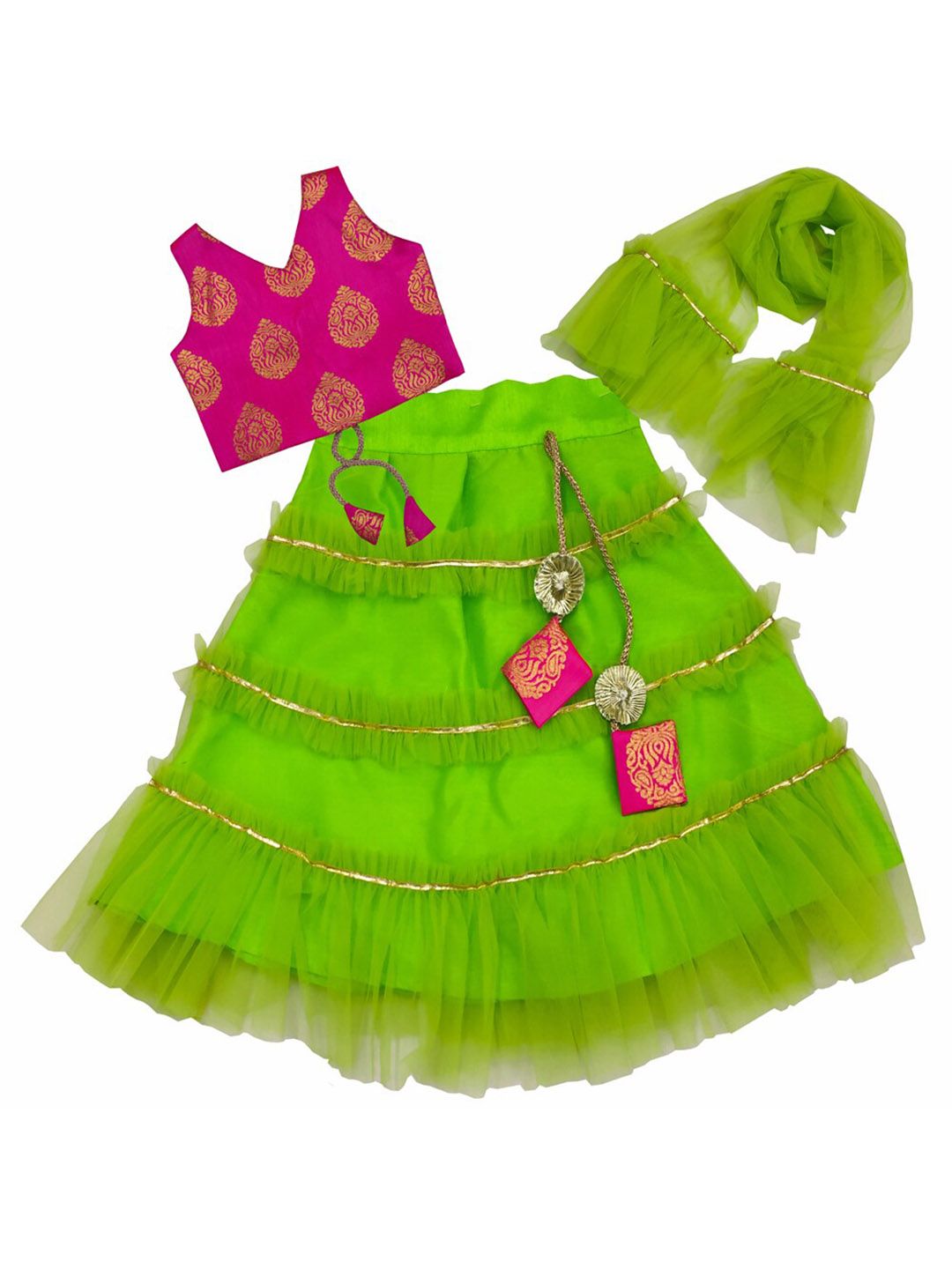 BAESD Girls Ready to Wear Gotta Patti Lehenga & Blouse With Dupatta-picture-54