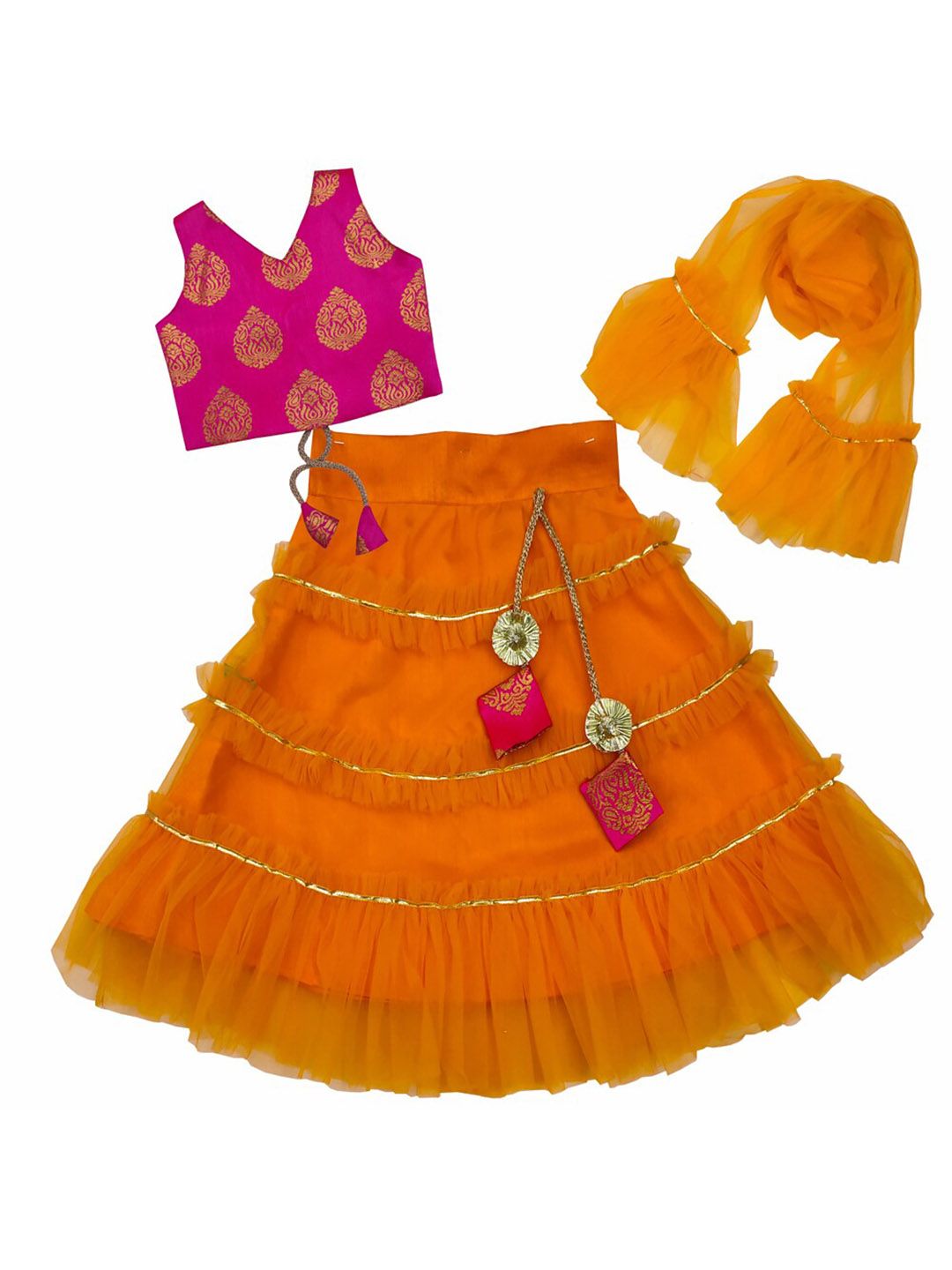 BAESD Girls Embroidered Ready to Wear Lehenga & Blouse With Dupatta-picture-37