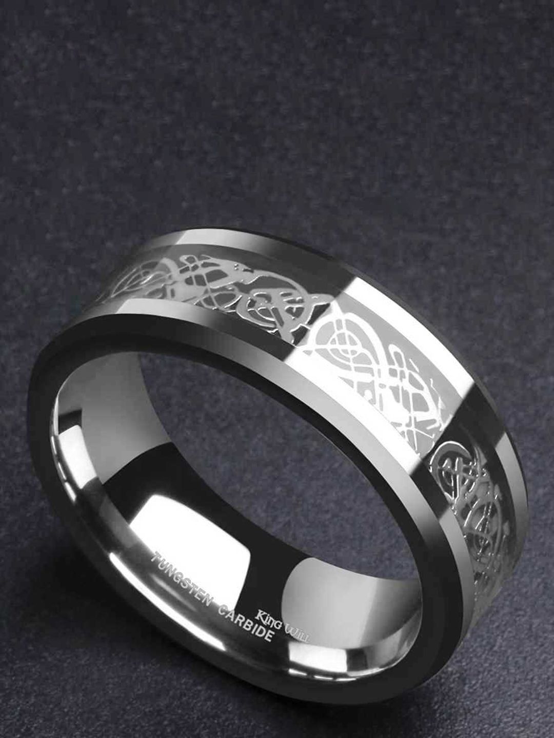 MEENAZ Men Silver-Plated Enameled Stainless Steel Finger Ring-image-18