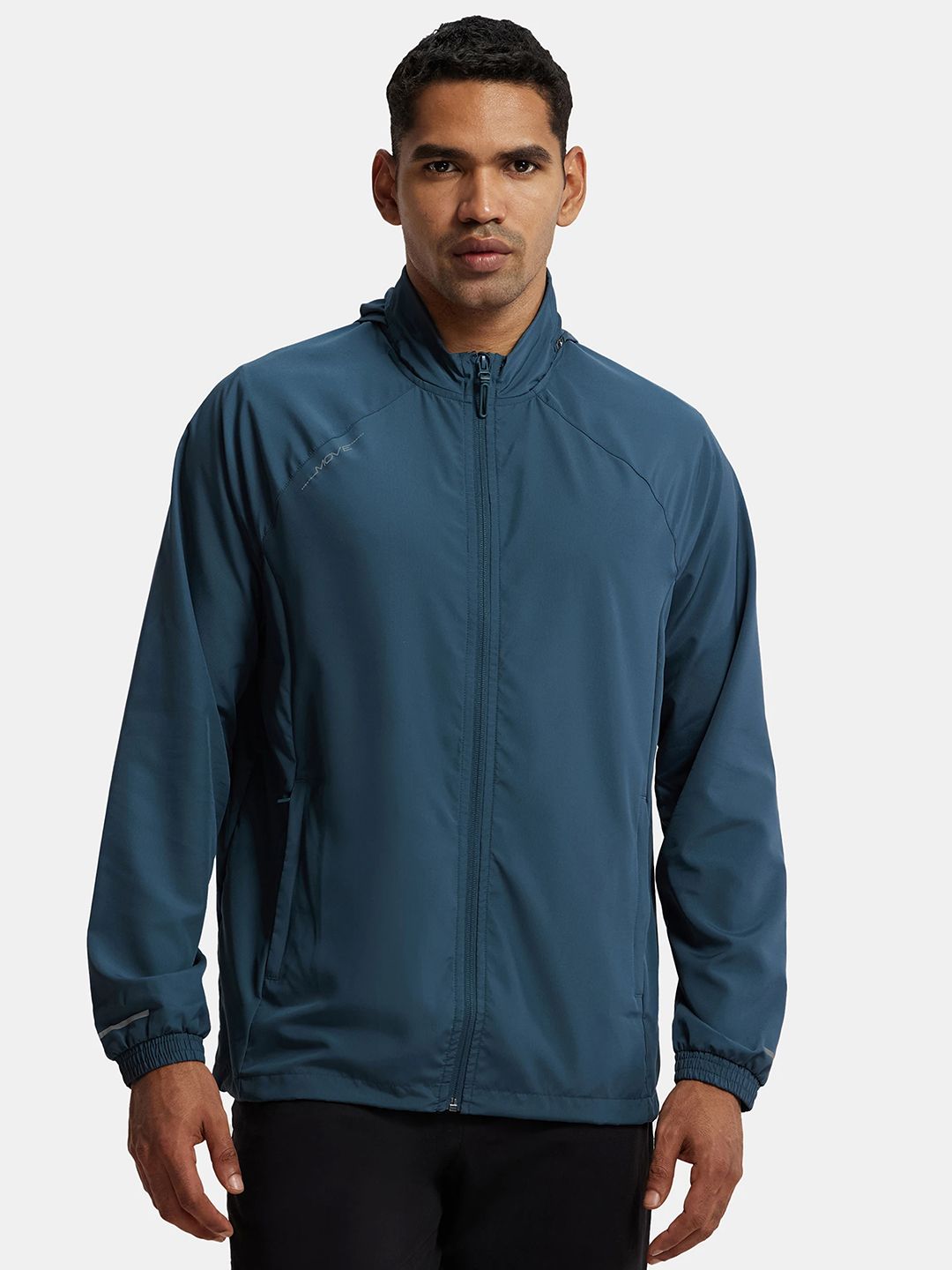 Jockey Hooded Raglan Sleeves Water Resistant Antimicrobial Running Sporty Jacket-image-25