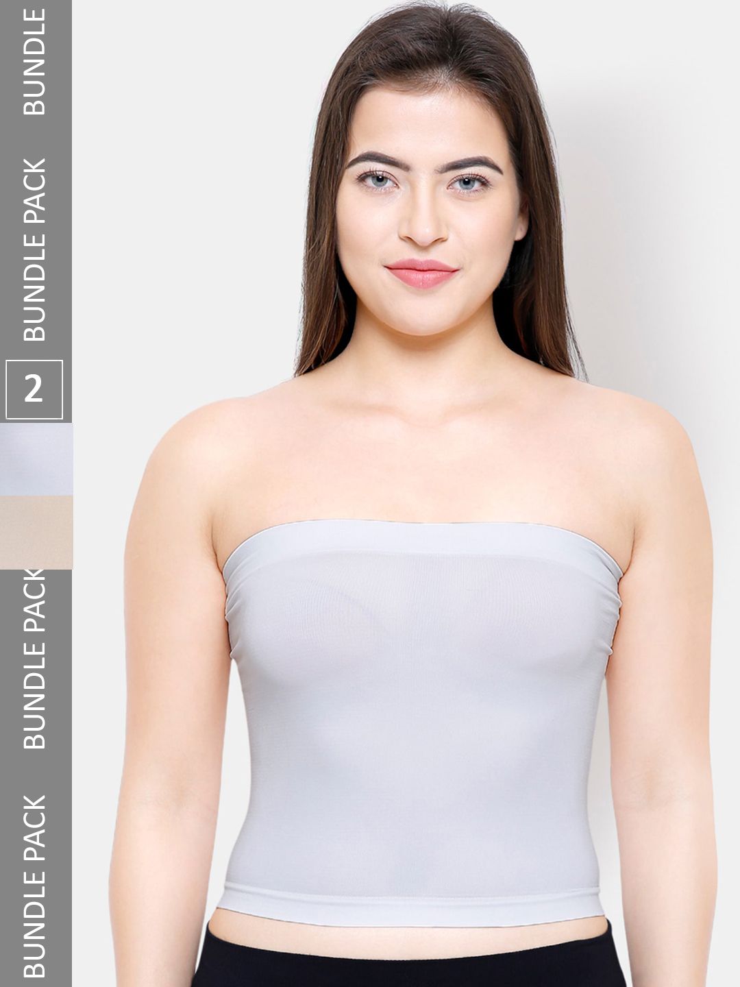 NOIRA Pack Of 2 Cotton Strapless Camisoles-picture-26